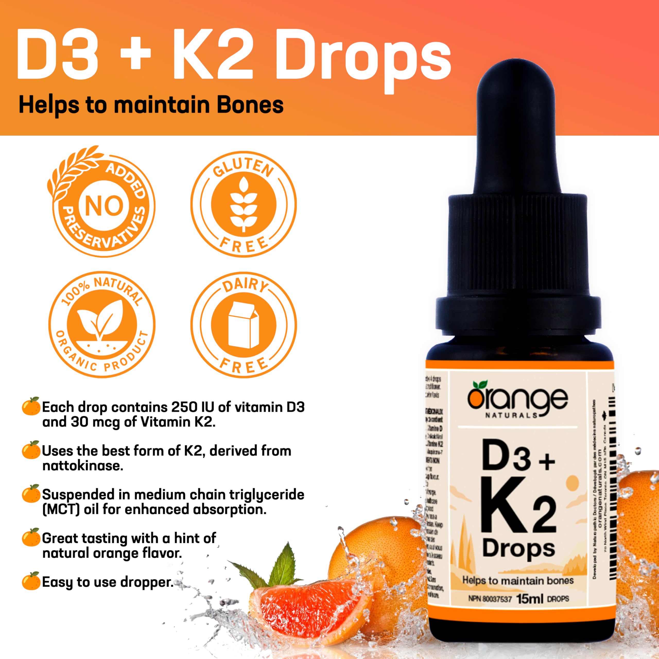 Orange Naturals - Vitamine D3+K2