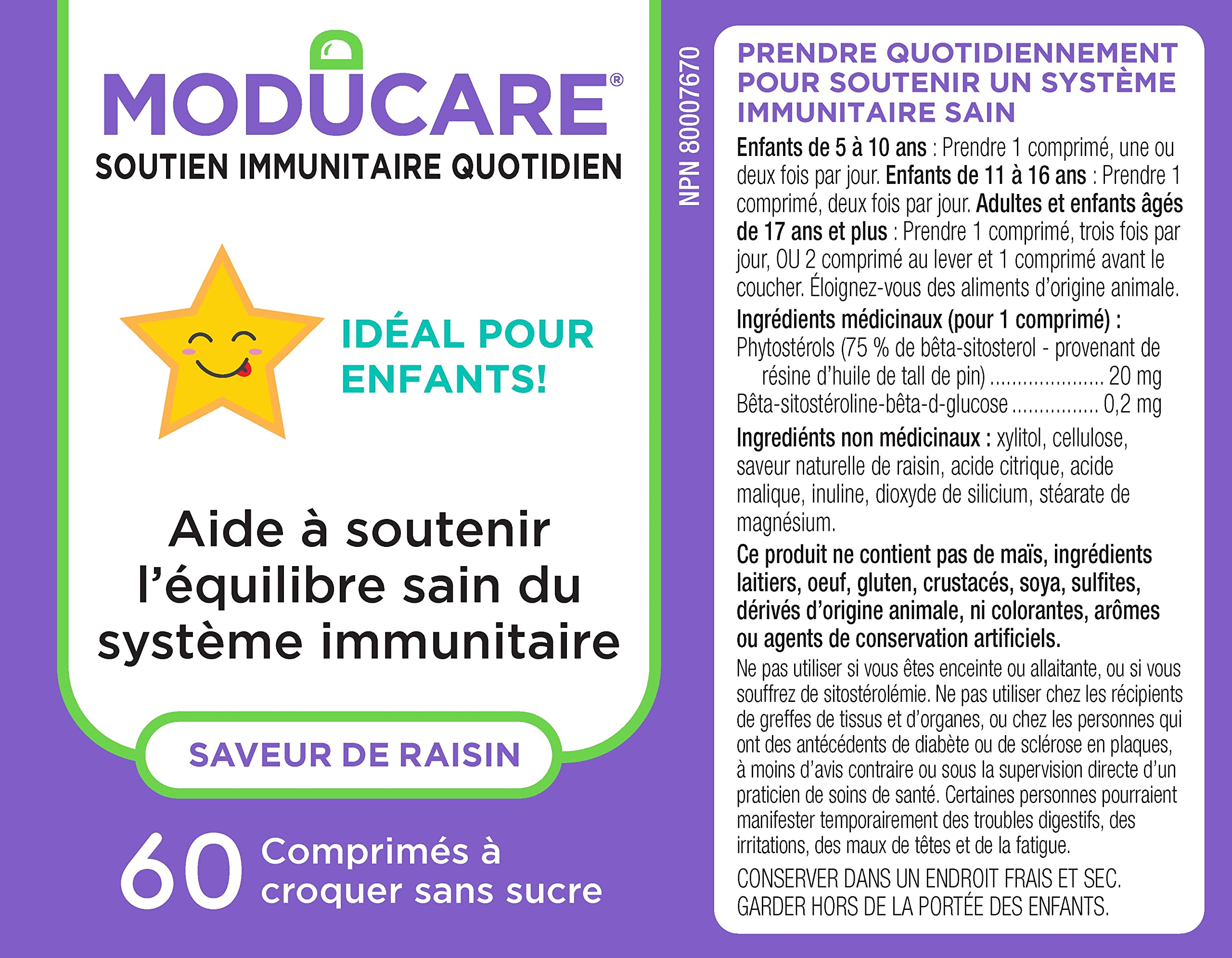 Moducare - kid's Grape Chews- 60 Chews 60 count