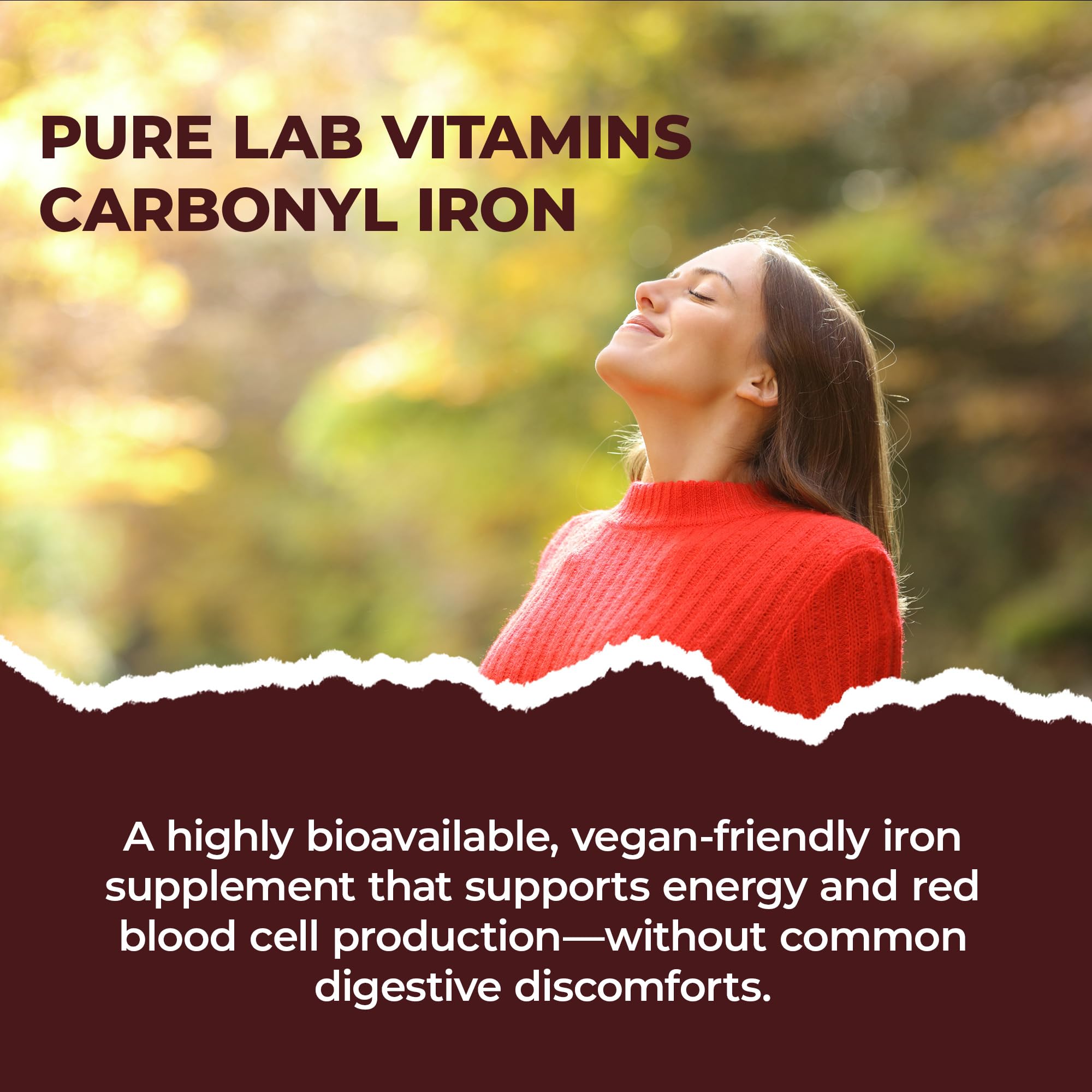 Pure Lab Vitamins Fer Carbonyle – Aide à la formation des globules rouges et à la prévention des carences