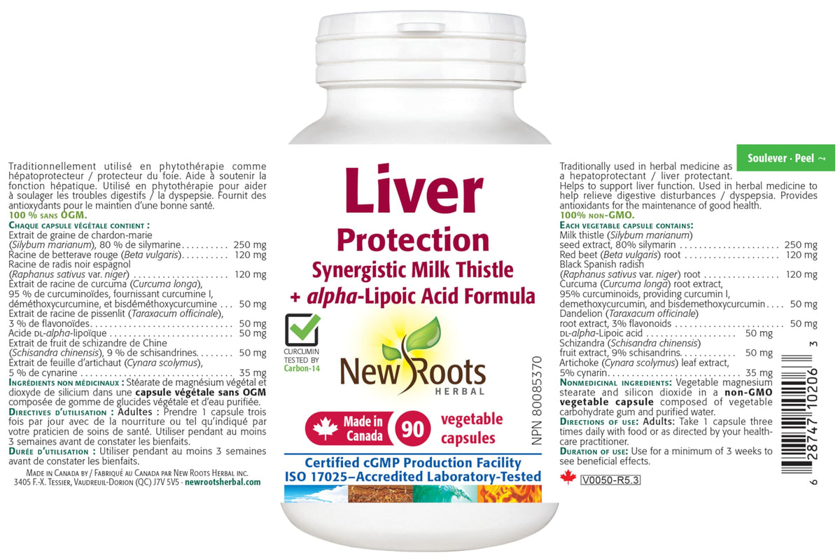 New Roots Herbal Liver Protection Capsules, Milk Thistle, 90 Capsules
