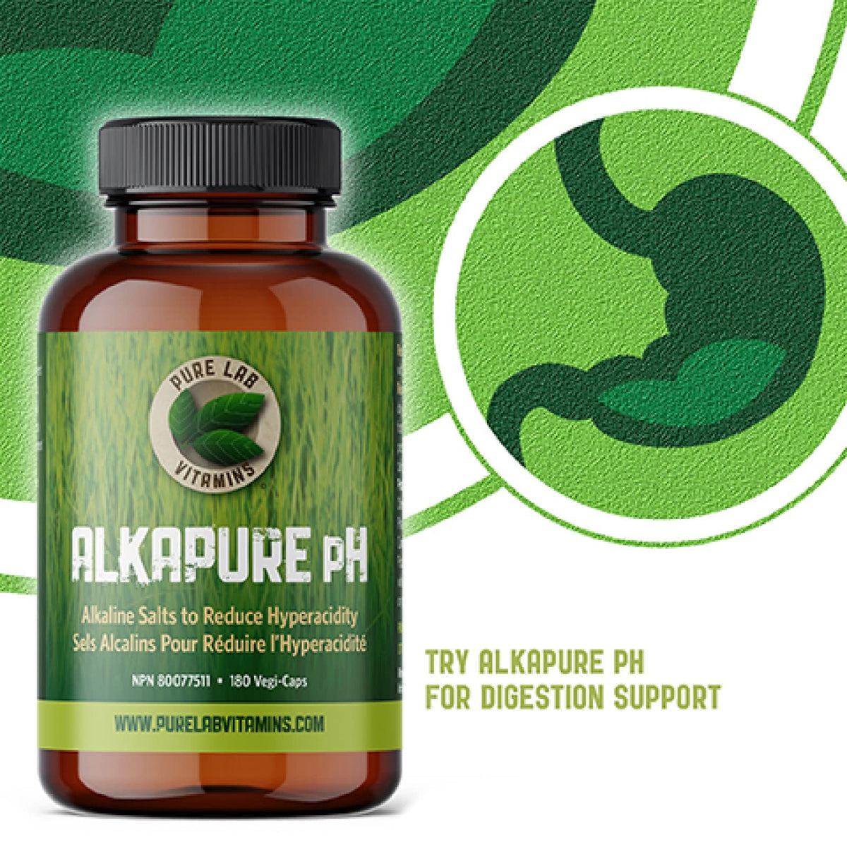 Pure Lab Vitamins | Alkapure pH | 180 Capsules | Alkaline pH Balance Pills | Essential Minerals Supplement | Antigas and Bloating Relief for Men & Women | Indigestion and Heartburn Relief | Antacid Pills