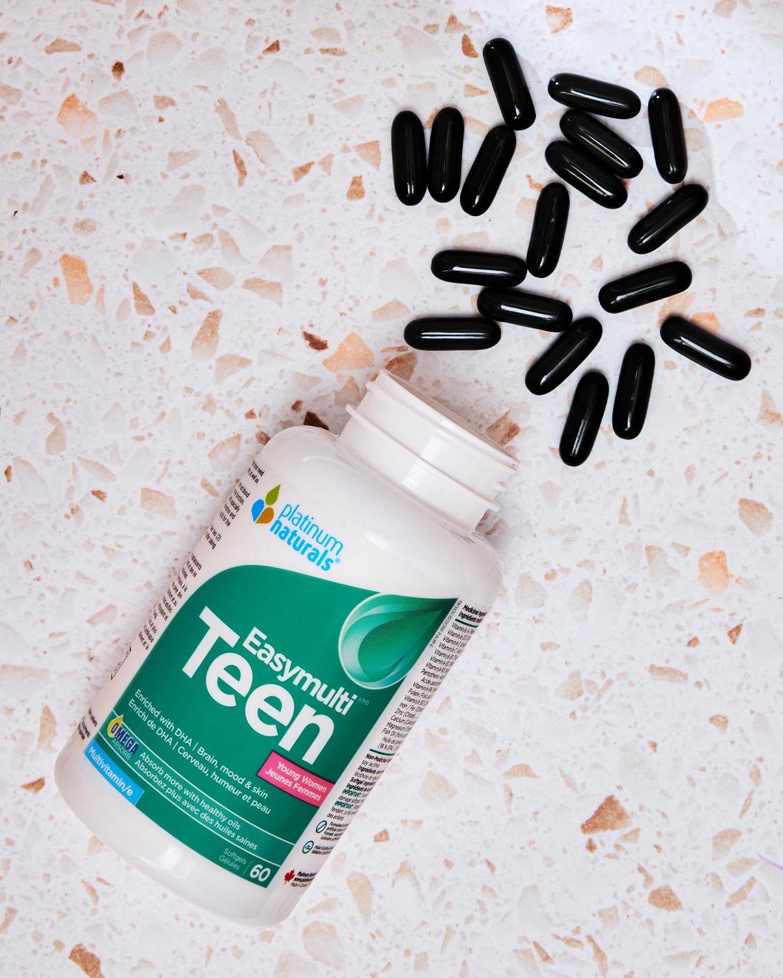 Platinum Naturals - Easymulti Ado pour jeunes femmes | DHA | Cerveau et peau