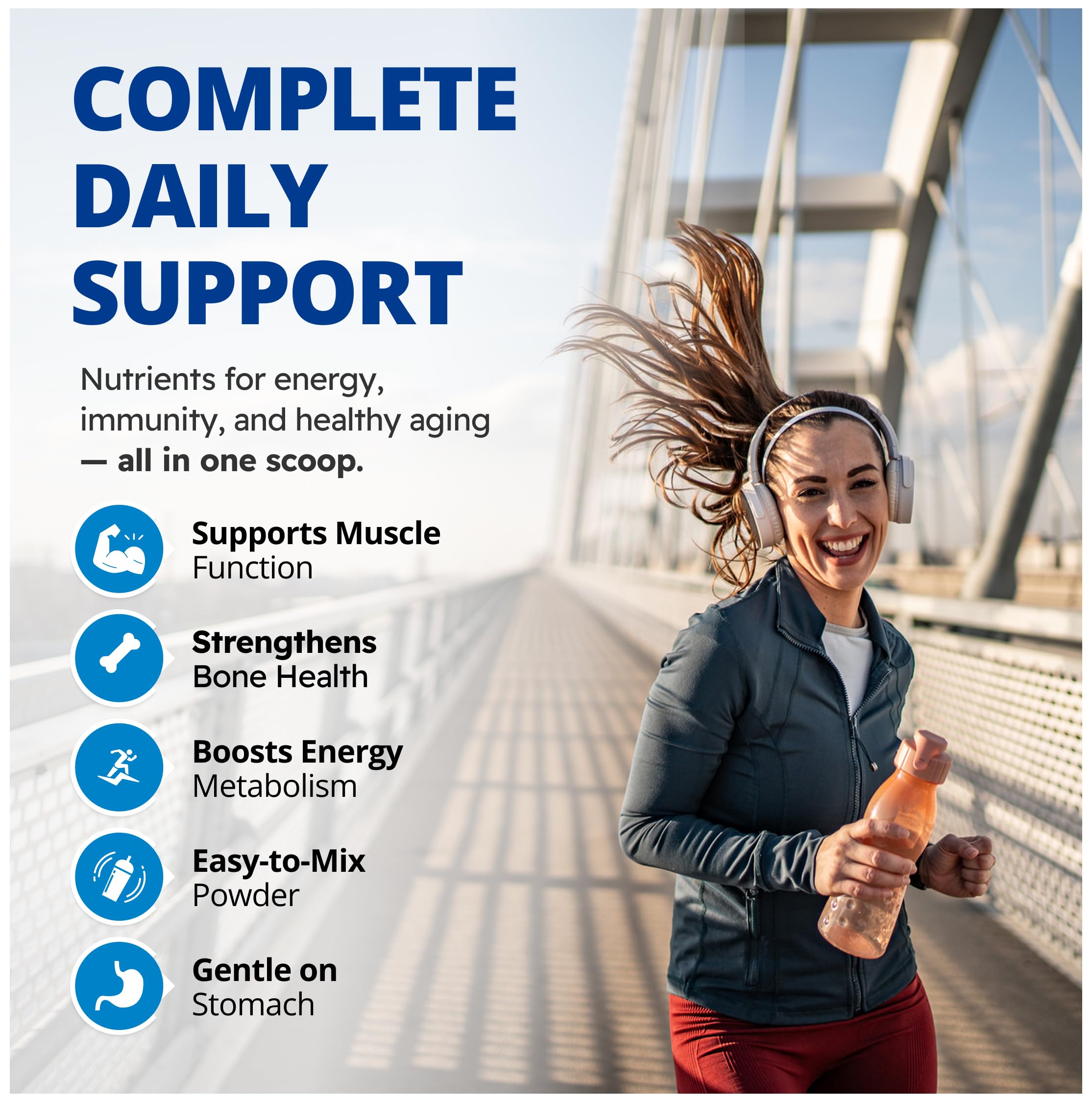 CanPrev Active Multi Drink Mix, 219g Powder, Juicy Blueberry Taste - 25 Essential Vitamins And Minerals - Bioactive B Vitamins And Fully Chelated Minerals - Vegan, Non-GMO and Gluten-Free
