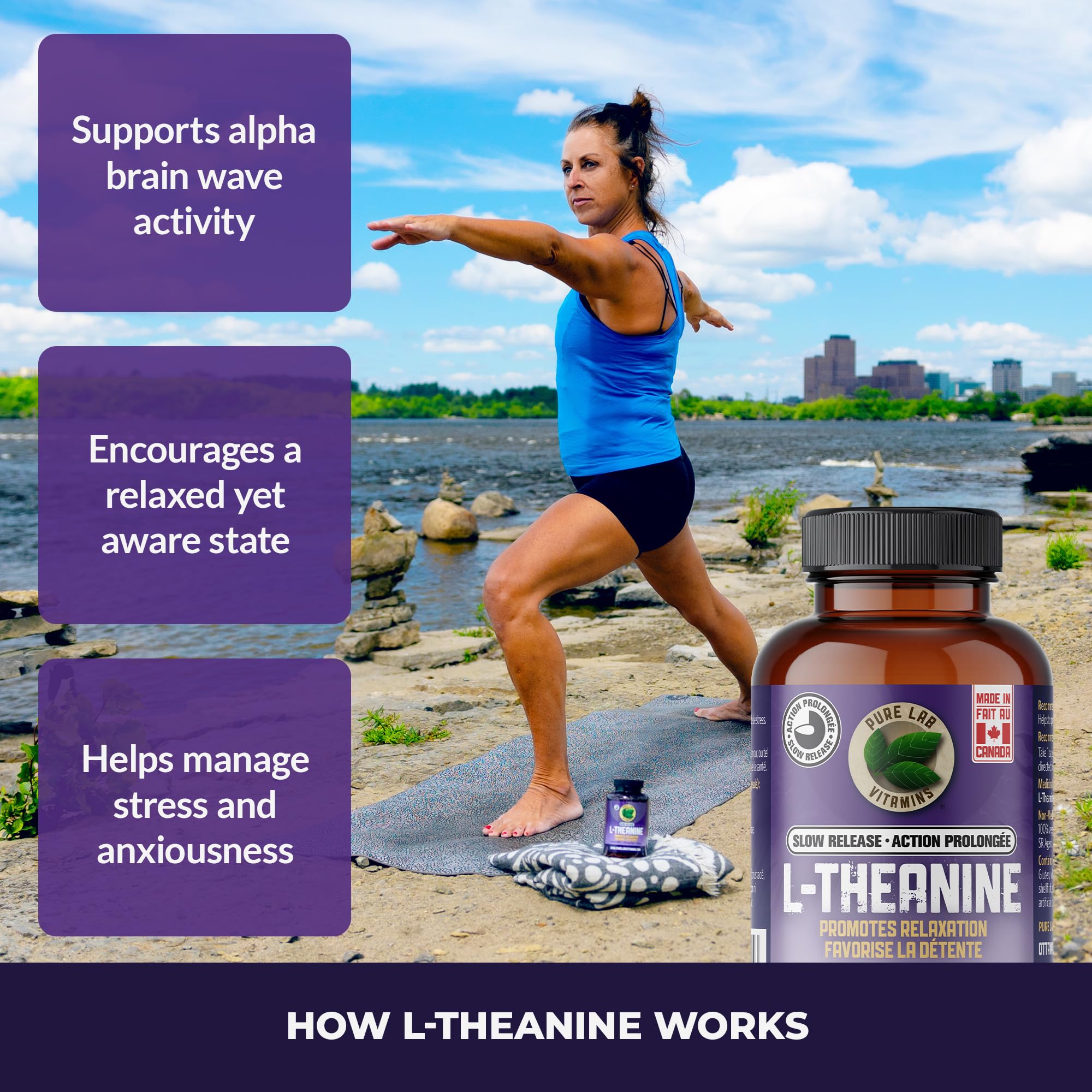 Pure Lab Vitamins | L-théanine à libération lente 200 mg