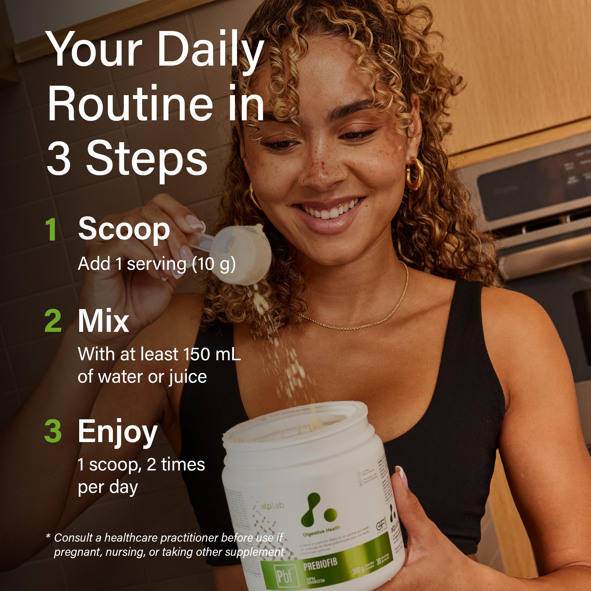 ATP LAB - PreBioFib Regular 300g 30-Servings - Prebiotic Fiber Powder Supplement - Soluble Fiber Supplement for Constipation, Gut Health and Digestive Health