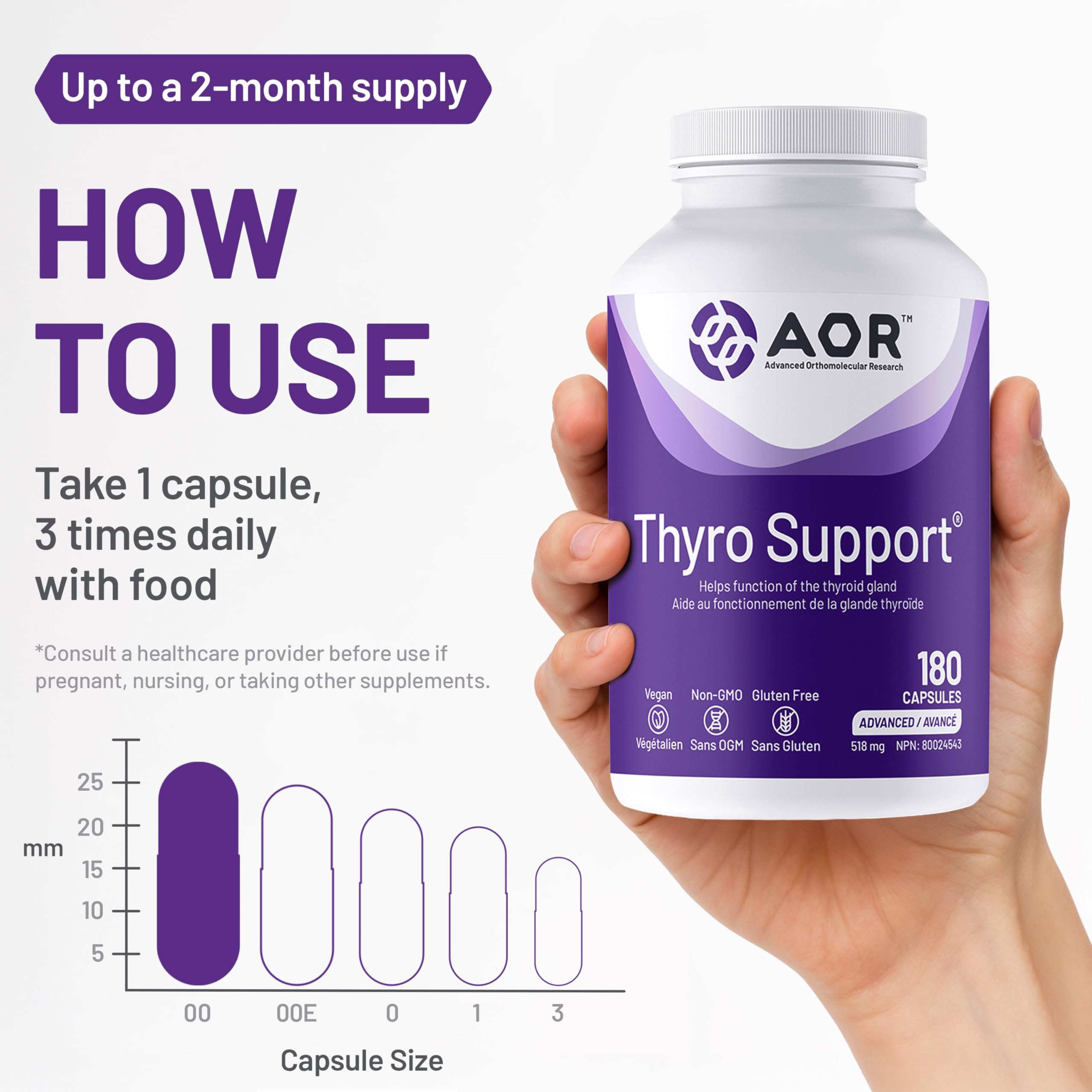 AOR - Thyro Support - 90 gélules - Soutien de la fonction thyroïdienne