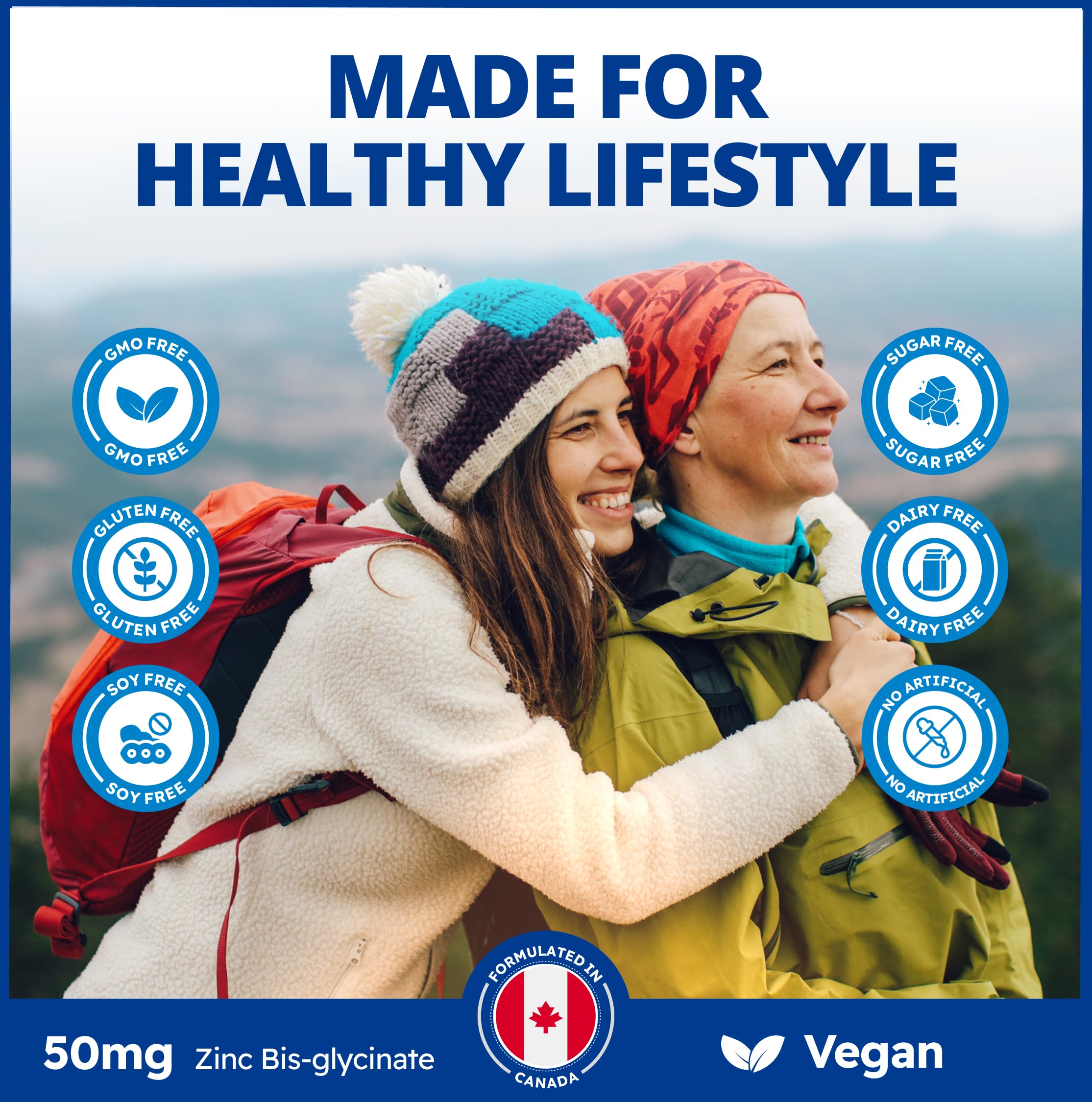 CanPrev Zinc Ultra Immune + Vitamin C, 120 Capsules 120-Day Supply - Vegan, Non-GMO and Gluten-Free - 50mg of Zinc Bis-Glycinate with 400mg of Vitamin C - Helps to Maintain Immune Function