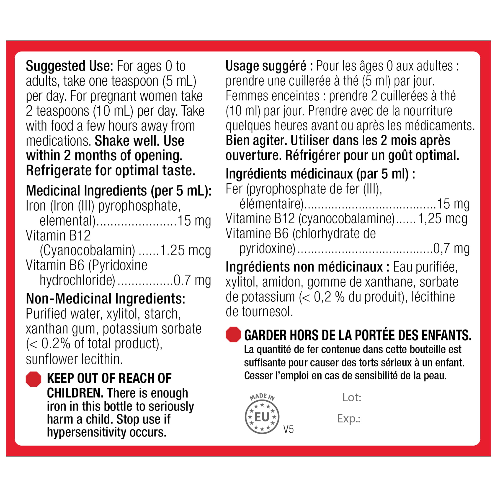 KidStar Nutrients - BioFe+ Liquid Iron with Vitamin B6 & B12 for the Family, 250ml 50-Servings - Sweet Blast Flavor - Helps to Prevent Iron Deficiency Anemia - Vegan, Non-GMO, Gluten-Free & Sugar-Free