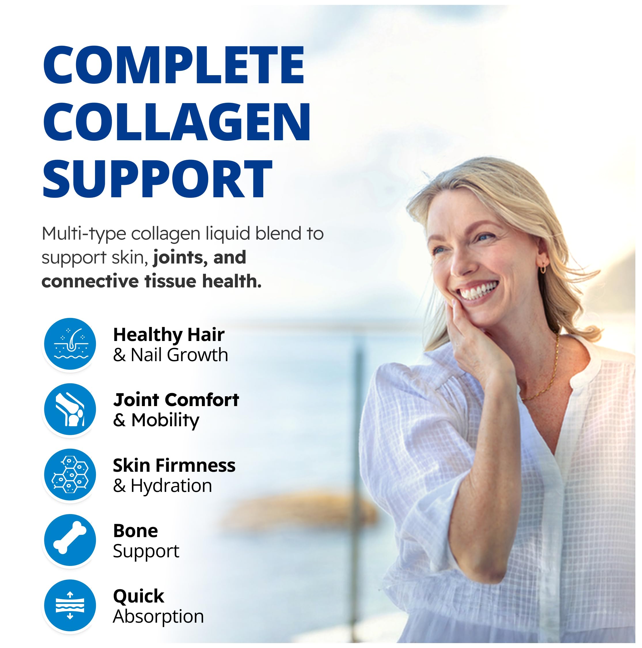 CanPrev Collagen Spectre Complet, 500 ml liquide 33 portions - Peptides de collagène marin et bovin - Aide à construire une peau saine, des os, des muscles, du cartilage et des articulations solides - Sans OGM et sans gluten