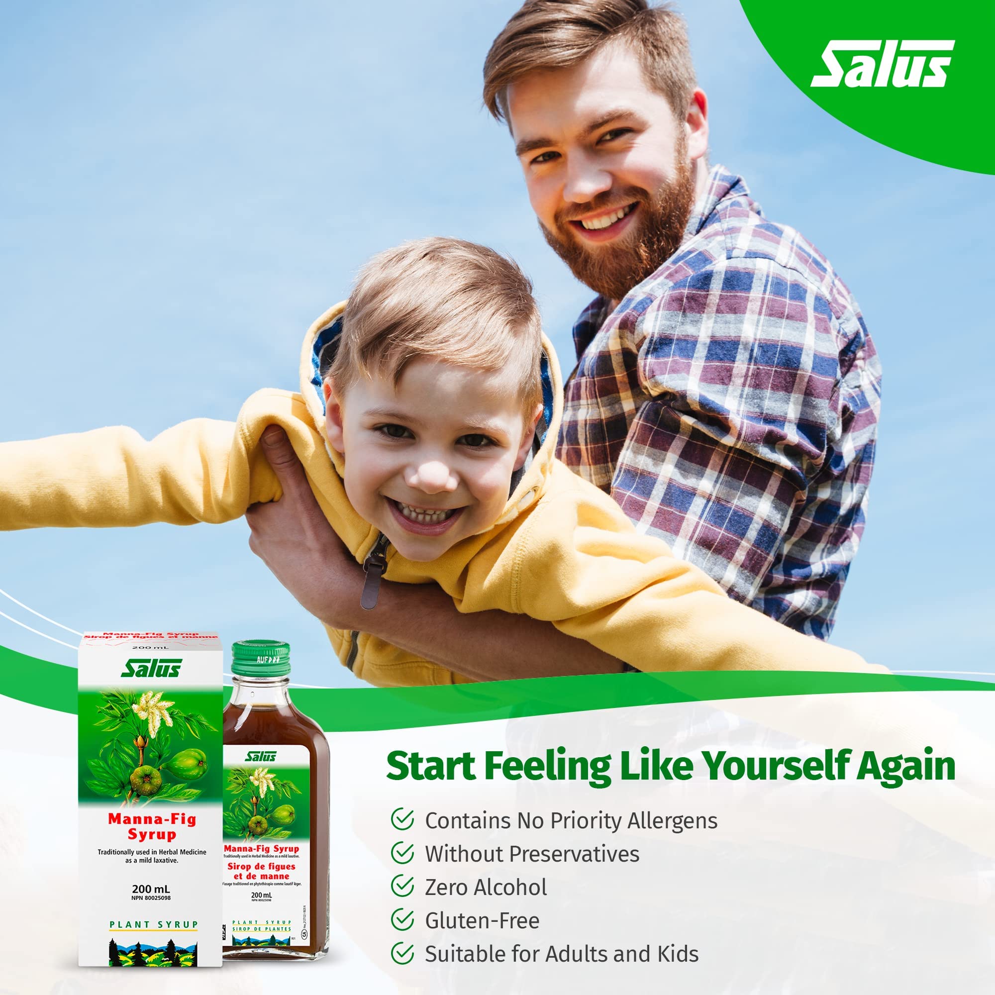 Sirop Manna-Fig Salus | Laxatif à base de plantes pour le soulagement occasionnel de la constipation | Ramollit les selles et favorise la désintoxication naturelle et le nettoyage du côlon | Végétalien