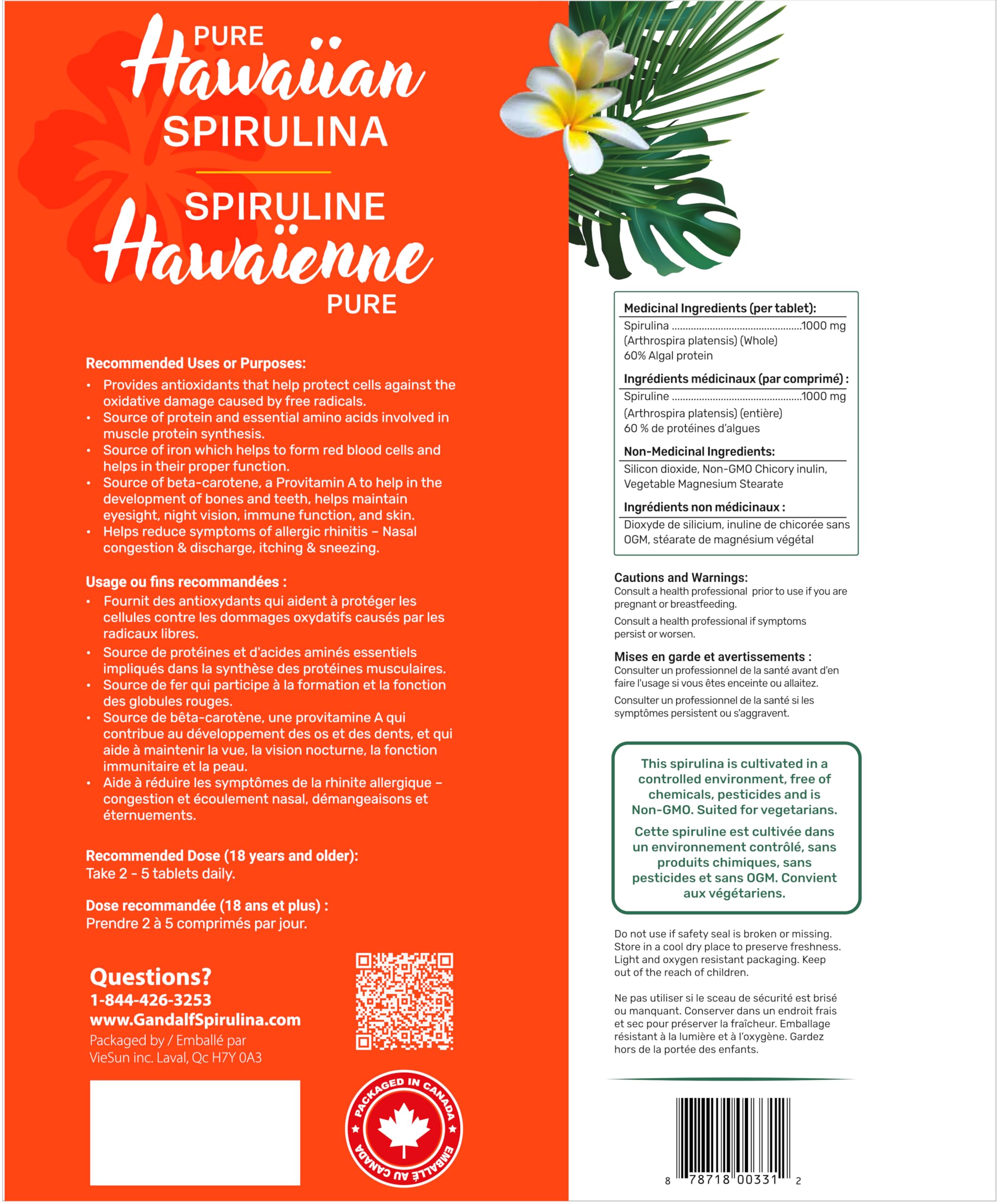 Gandalf Pure Hawaiian Spirulina 1000mg