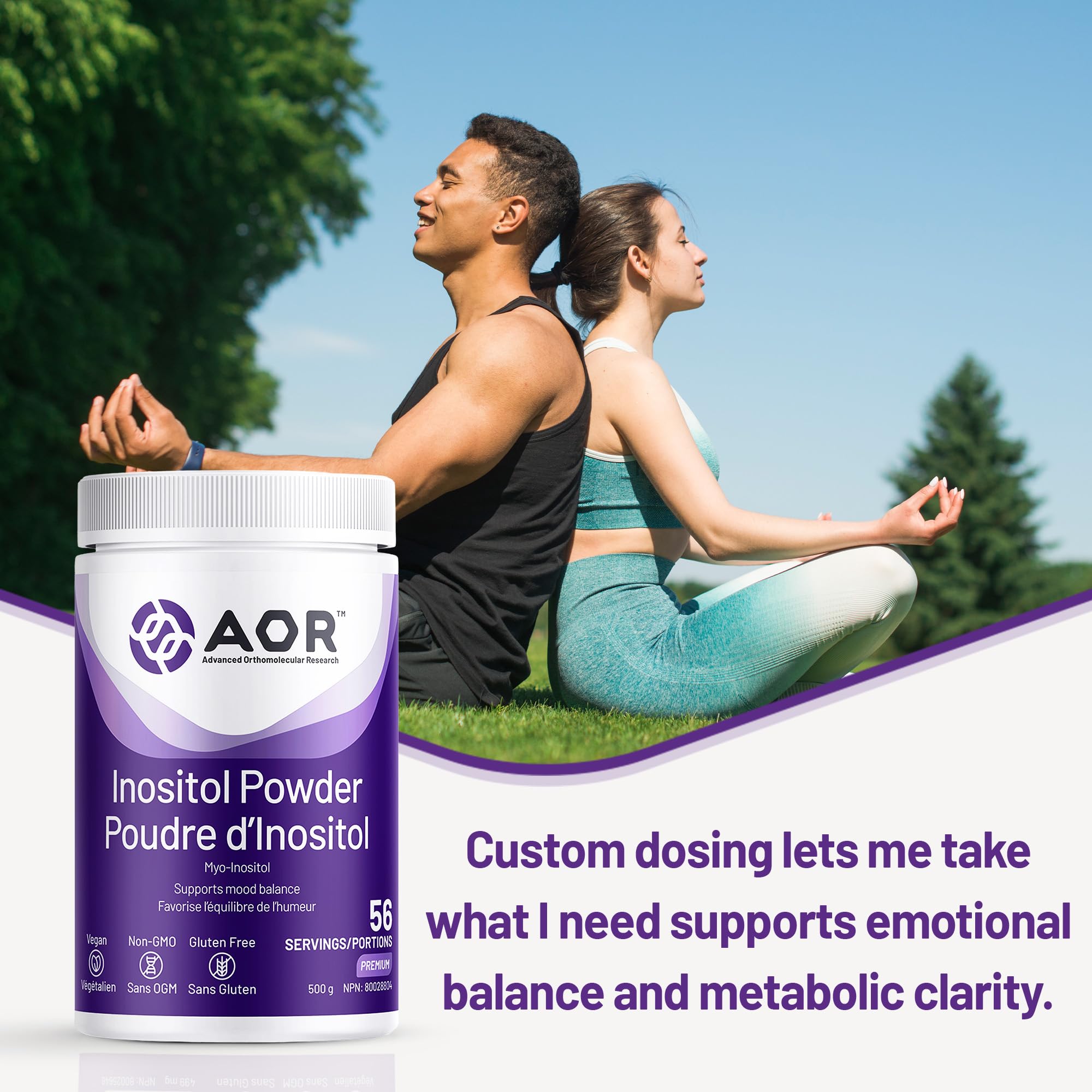 AOR Inositol Powder 500g, Myo-Inositol Supplement Powder 56-Servings - Supports Cognitive Function, Hormonal Balance & Cellular Health - Myo-Inositol for Women - Pure Inositol Supplement for Vitality