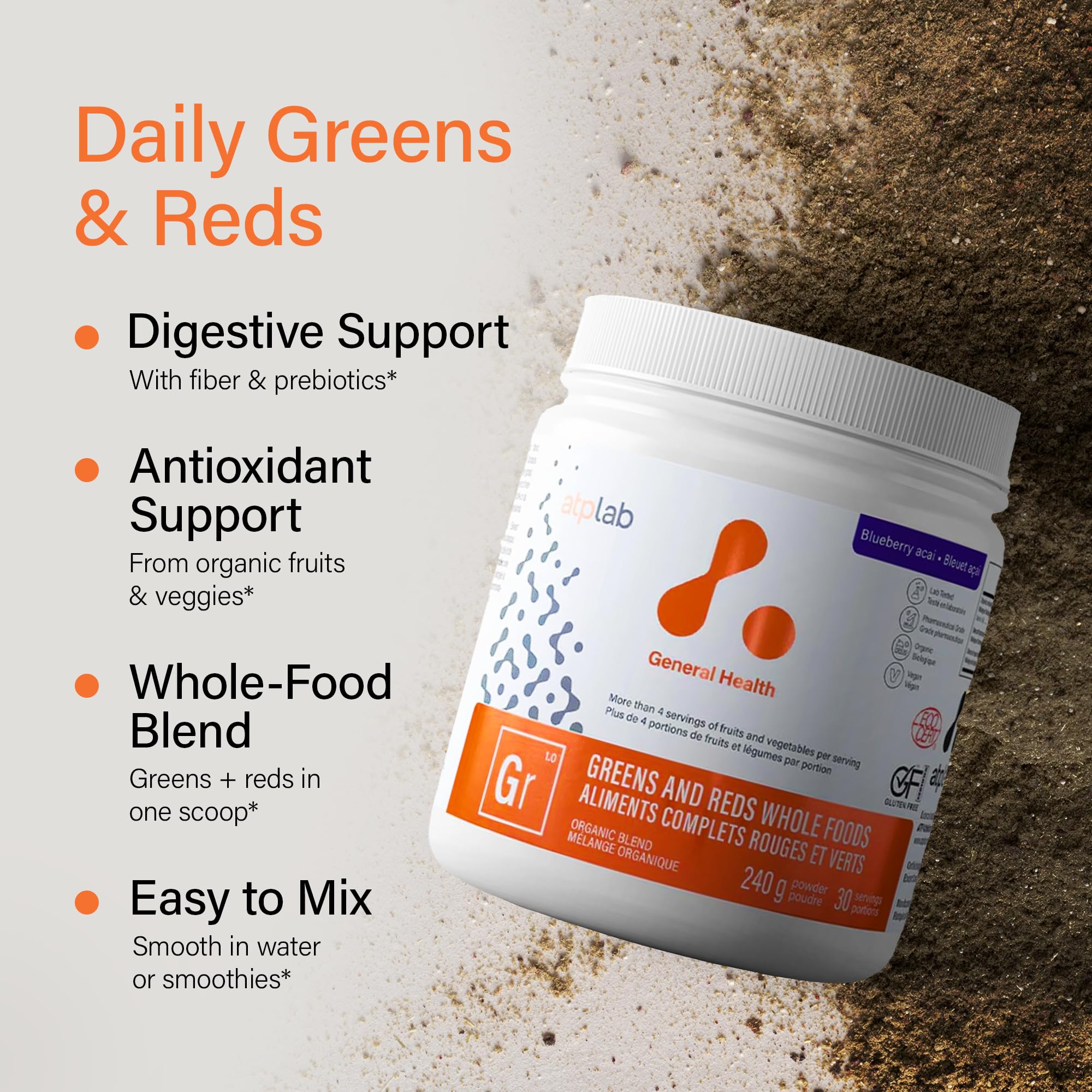 ATPLAB Greens And Reds Whole Foods, 240 g