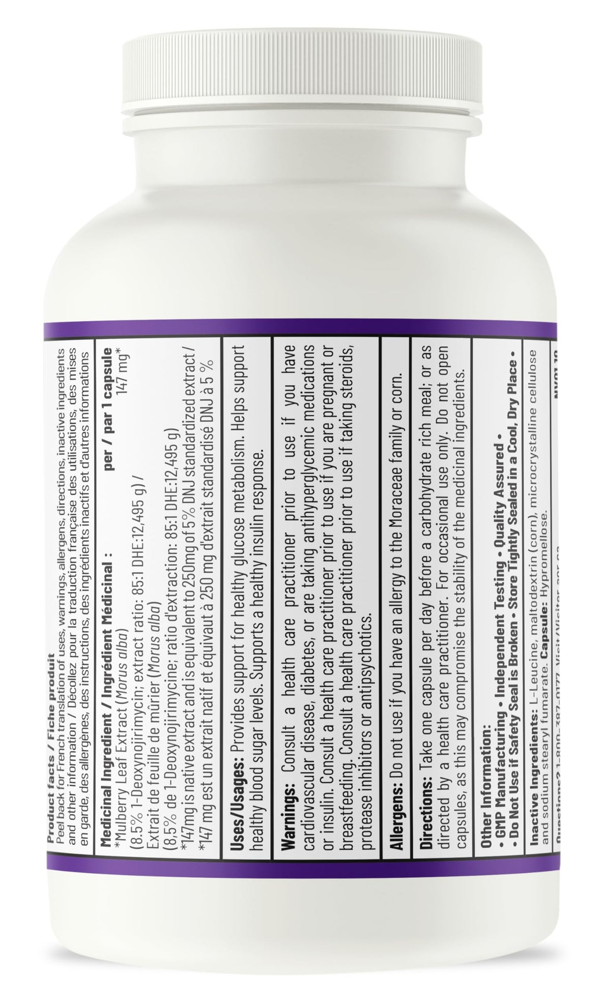 AOR GlucoSupport Capsules, Mulberry Leaf Extract, Gluten Free, 30 Capsules