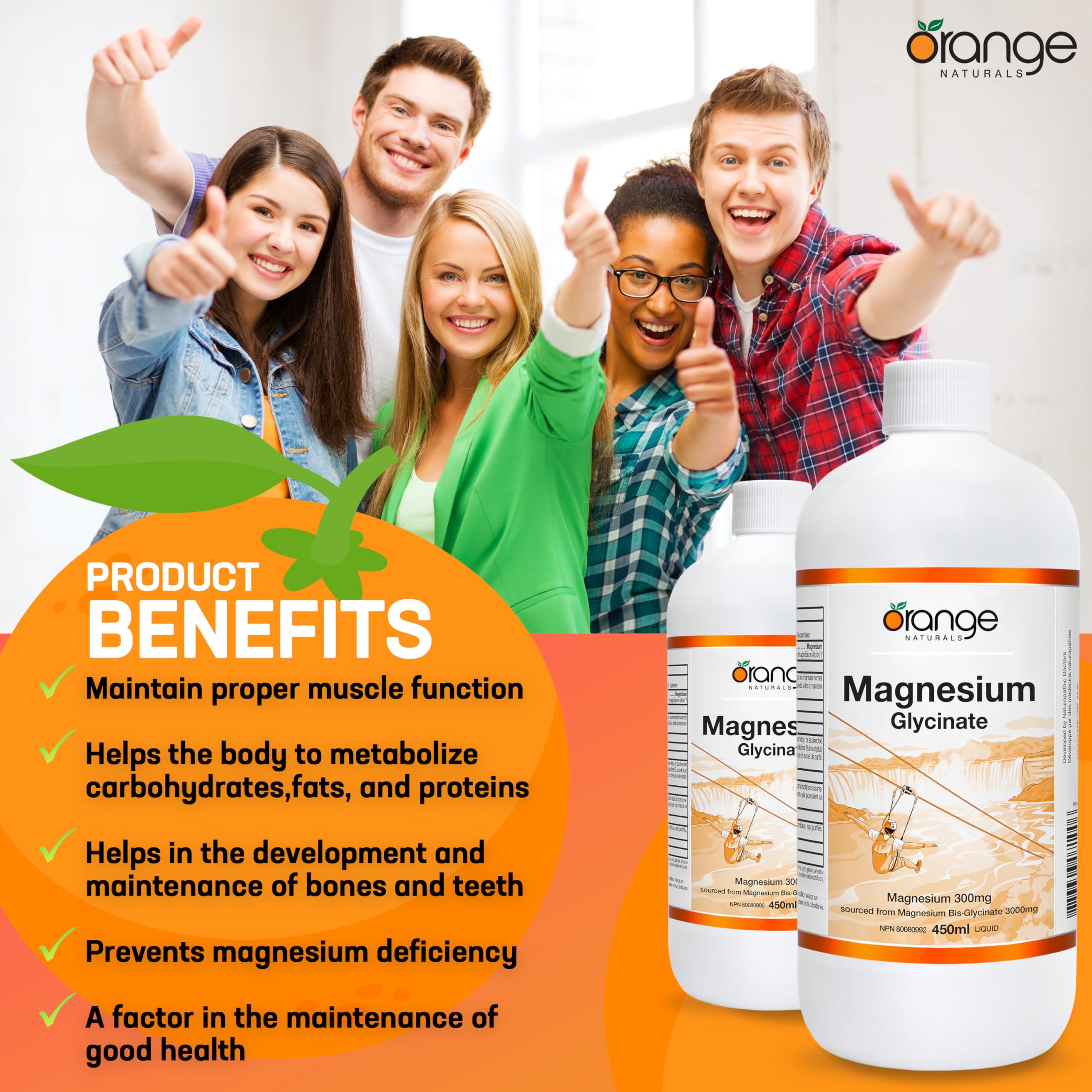 Orange Naturals Magnésium Glycinate 200mg