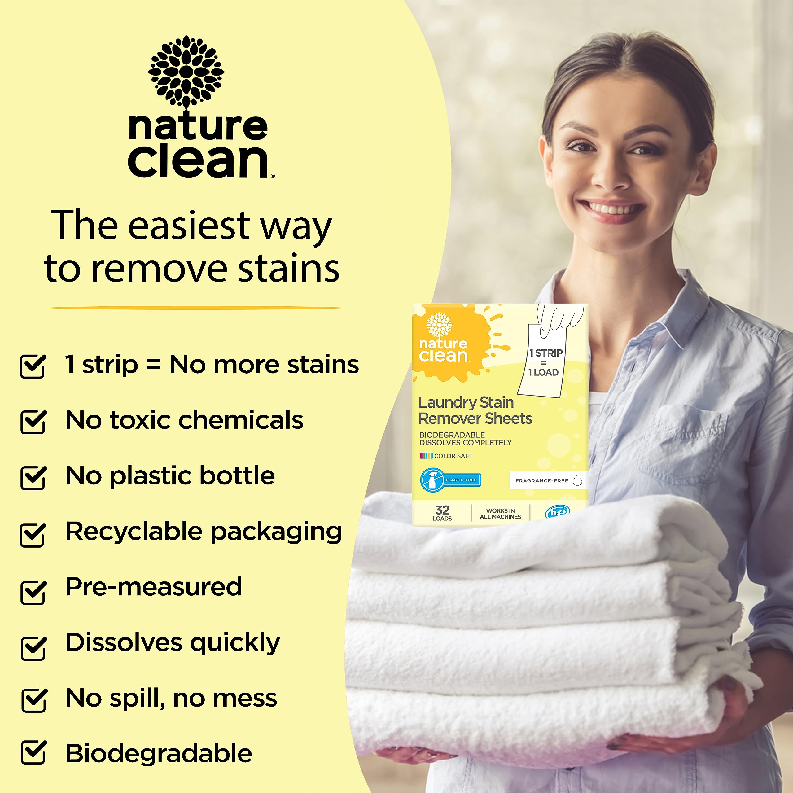 Nature Clean Laundry Stain Remover Strips