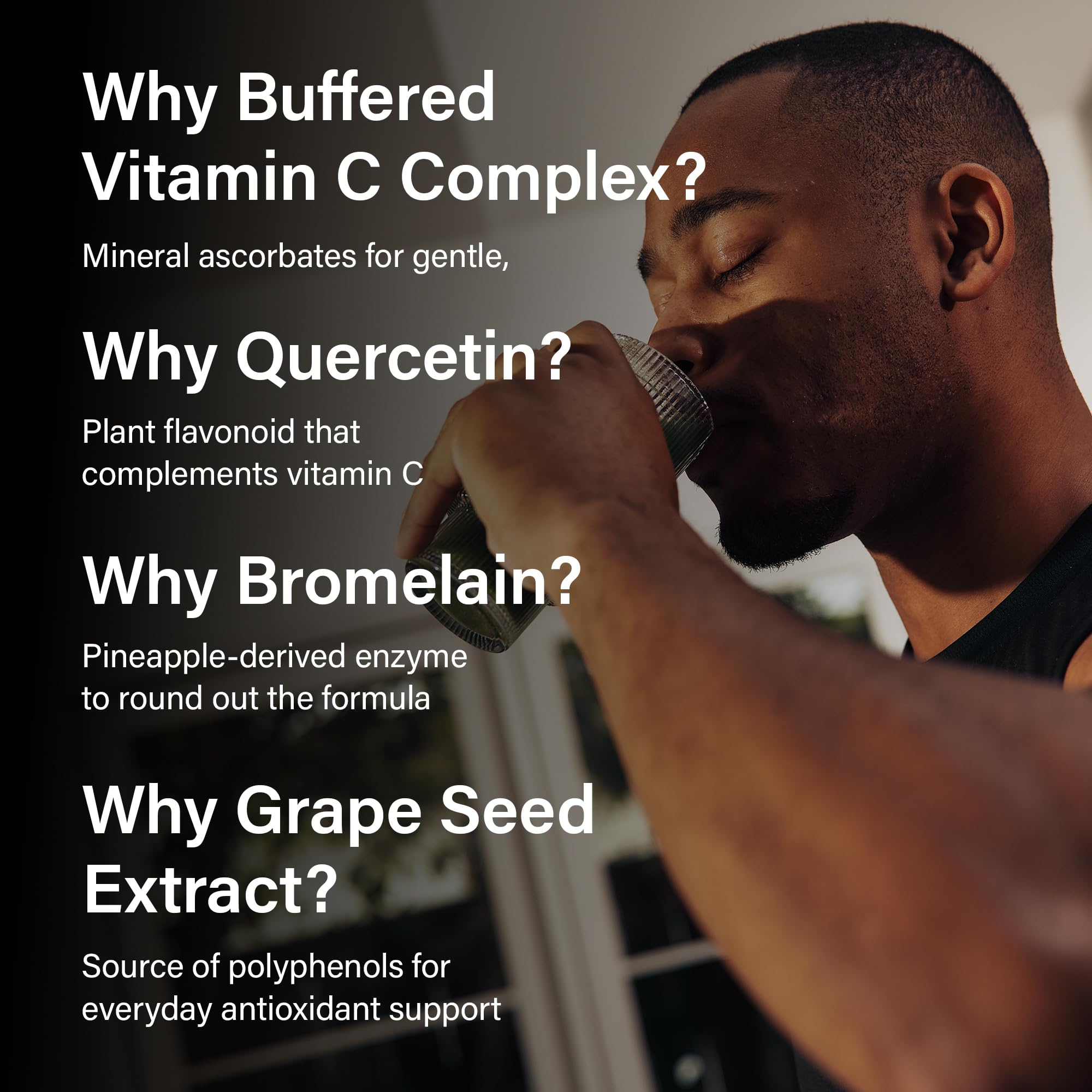 ATP LAB - Syner-C 90 Capsules 45-Day Supply - Vitamin-C Capsules Quercetin Supplements - Pressure Relief Supplement - Vitamin C Immune Support & Wound Healing Supplement