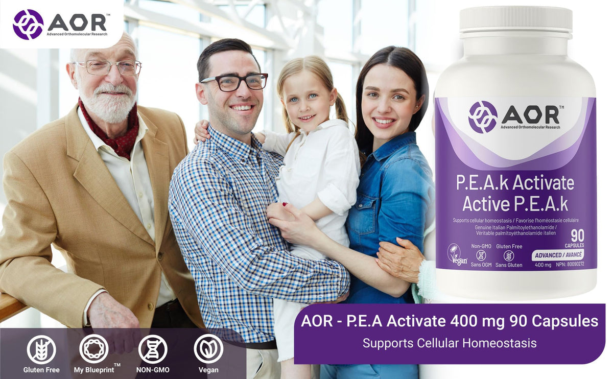 AOR P.E.A.K Activate PEA 400 mg, Vegan Capsules, 90 Capsules, 30 Day Supply