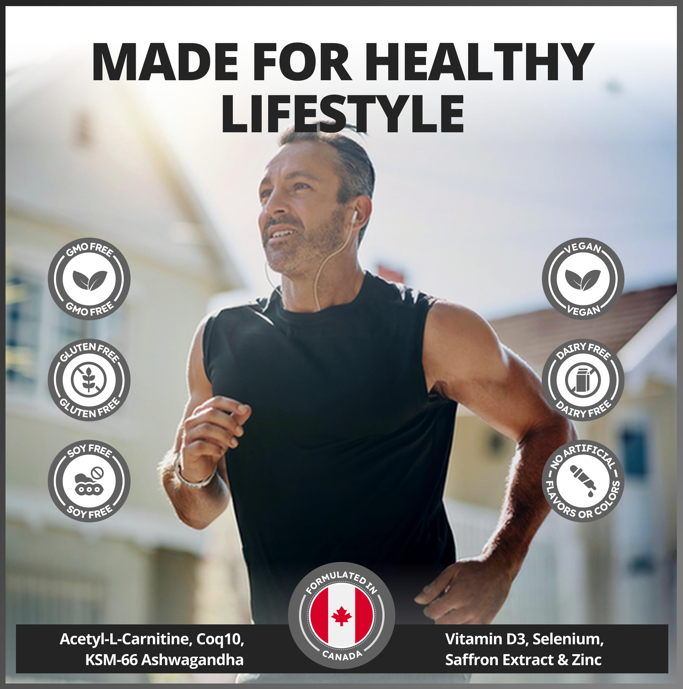 CanPrev Prime Virilité, Poudre 150g - Supplément de fertilité et de testostérone pour hommes avec Ashwagandha KSM-66, Glycinate de Zinc, CoQ10 et Safran - Soutien au bien-être pour la vitalité et l'équilibre