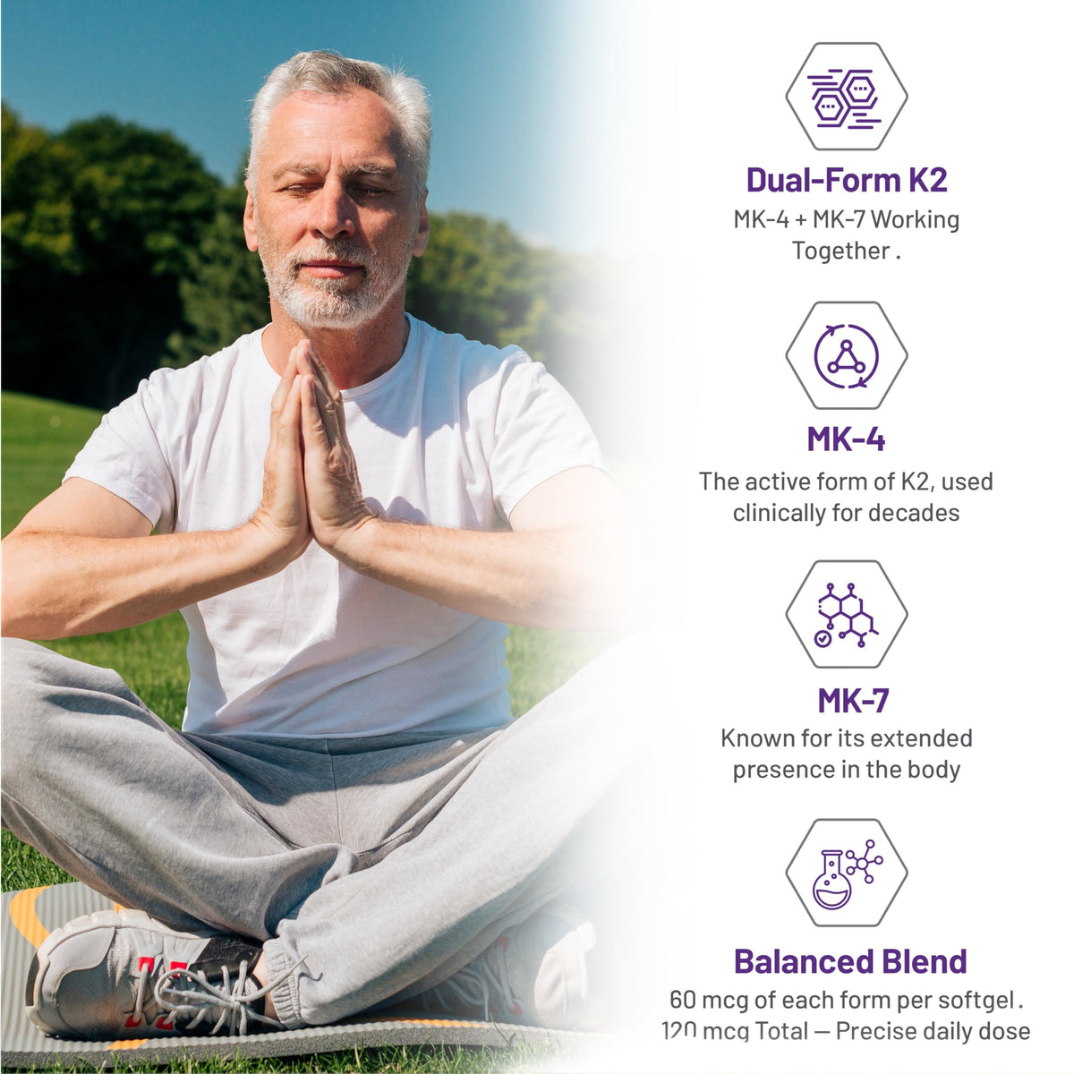 AOR Vitamin K2 MK-4 & MK-7 120mcg, 90 Vegan Softgels for Bone Maintenance