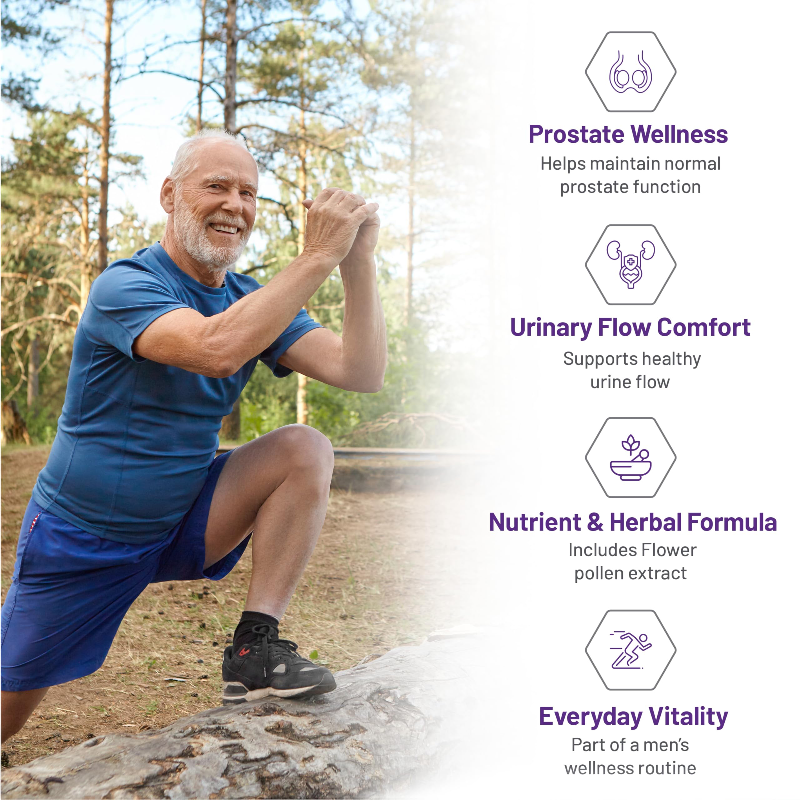 AOR Prostate Support, 90 capsules végétaliennes, cure de 30 jours – Formule santé de la prostate pour hommes – Soutient la fonction prostatique et la santé urinaire – Favorise le confort urologique – Améliore la vitalité masculine