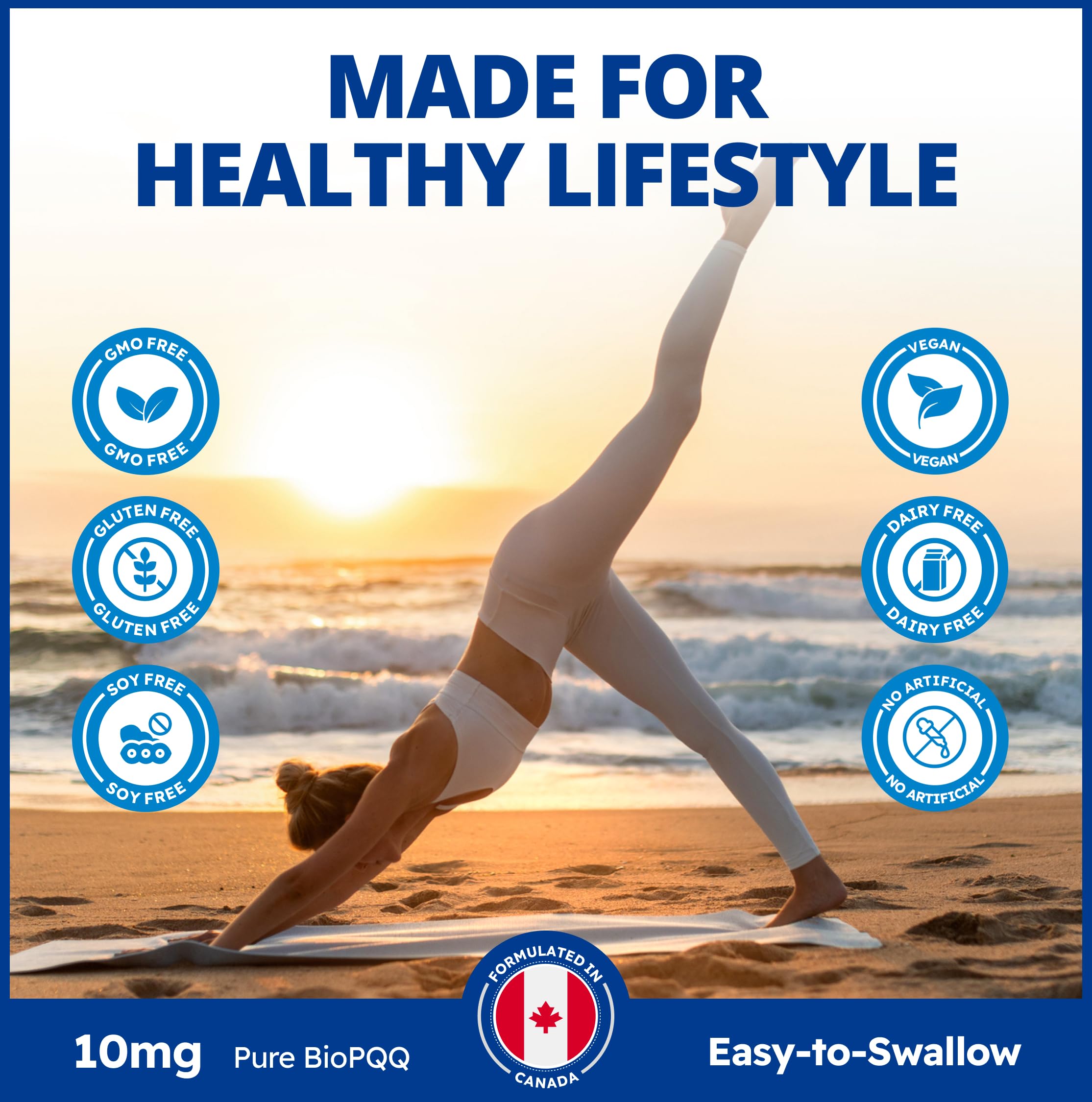 CanPrev - Supplément BioPQQ, 60 capsules, approvisionnement de 30 jours - PQQ Pyrroloquinoline Quinone pour le soutien de la mémoire, la santé cardiaque, le vieillissement sain et la santé cognitive - Supplément antioxydant - Végétalien et sans OGM
