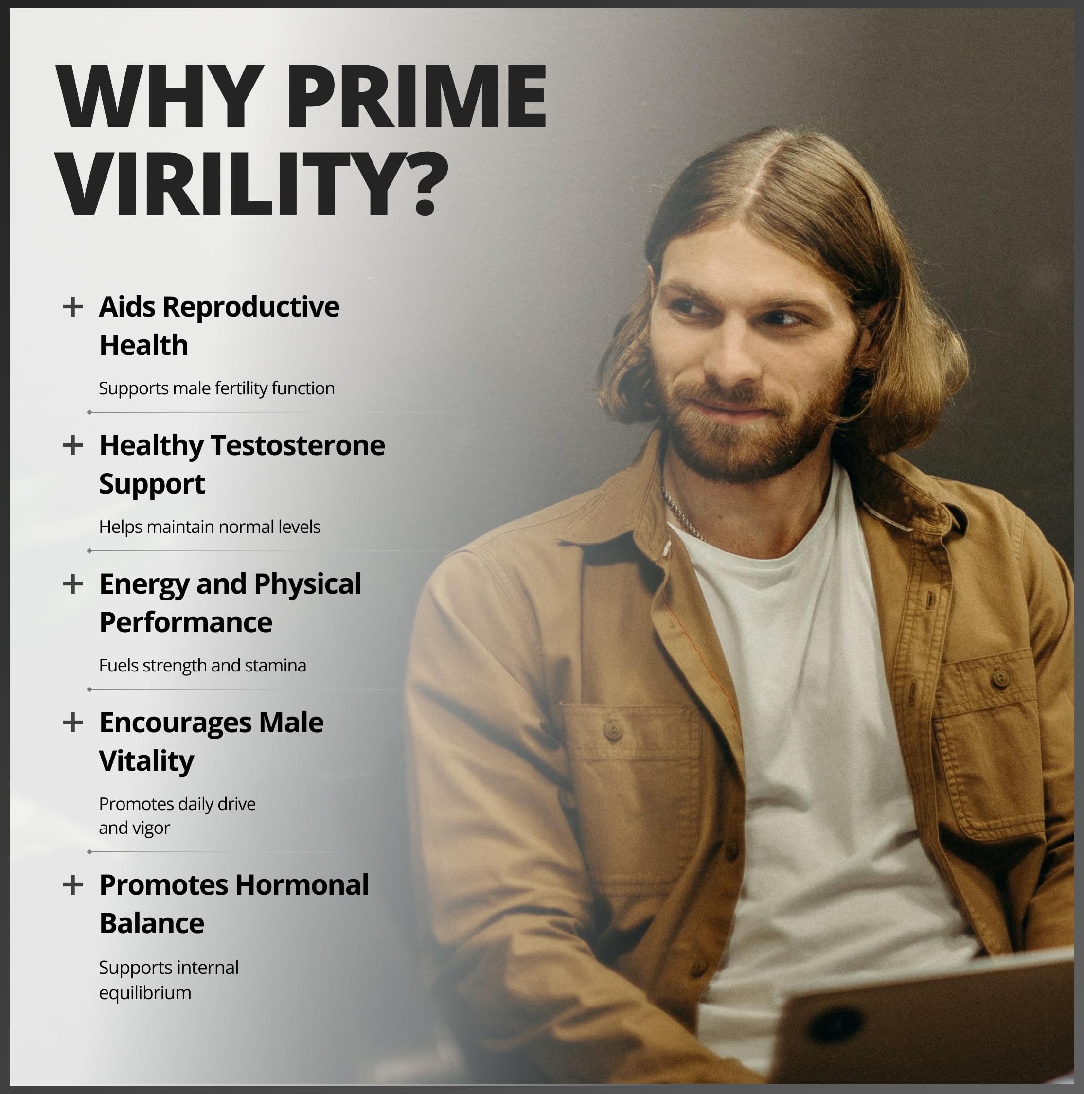 CanPrev Prime Virilité, Poudre 150g - Supplément de fertilité et de testostérone pour hommes avec Ashwagandha KSM-66, Glycinate de Zinc, CoQ10 et Safran - Soutien au bien-être pour la vitalité et l'équilibre