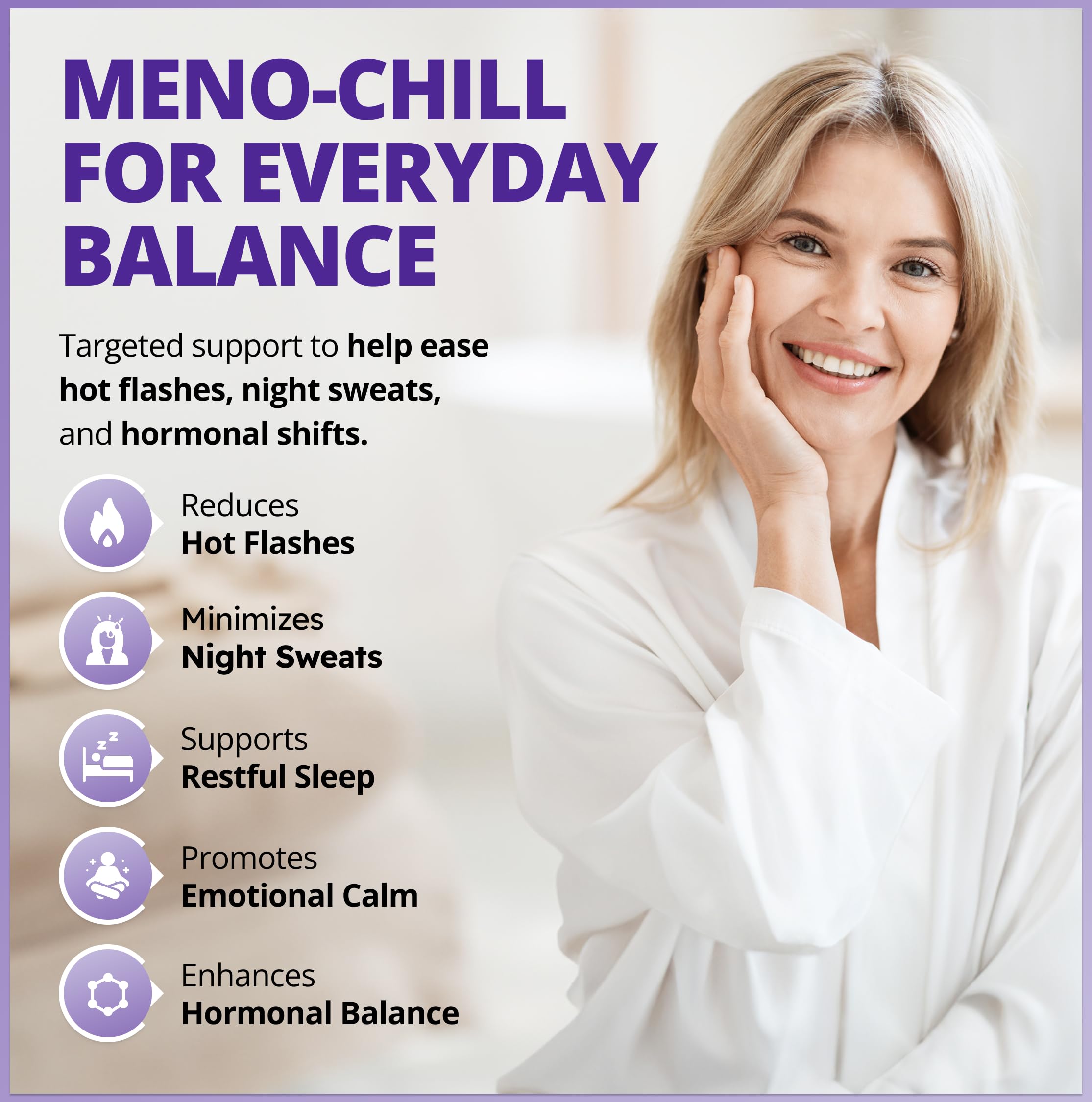 CanPrev Meno Chill Fast-Acting Menopause Supplement for Women, 60 V-Caps 30-Day Supply - Support for Hot Flashes & Hormone Balance, EstroG-100, KSM-66 Ashwagandha for Daily Vitality and Skin Support