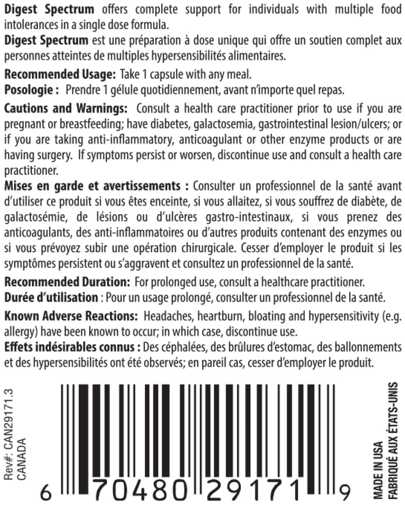 Enzymedica - Digest Spectrum - Broad-Spectrum Digestive Enzyme Supplement for Comfortable Mealtime Experience, Helps with Food Sensitivity Support, Dairy, Gluten-Free