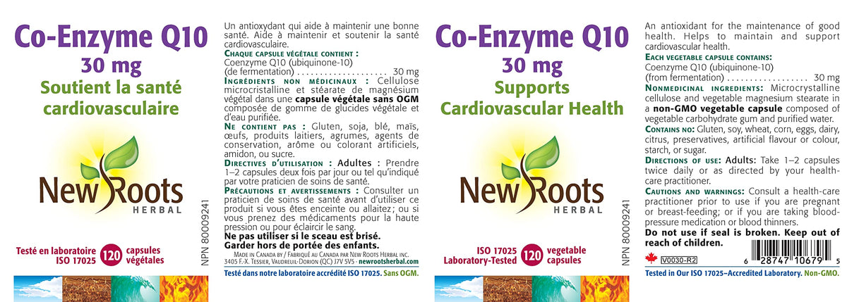 New Roots Herbal CoQ10 Supplement, Coenzyme Q10, 30 mg, 120 Capsules