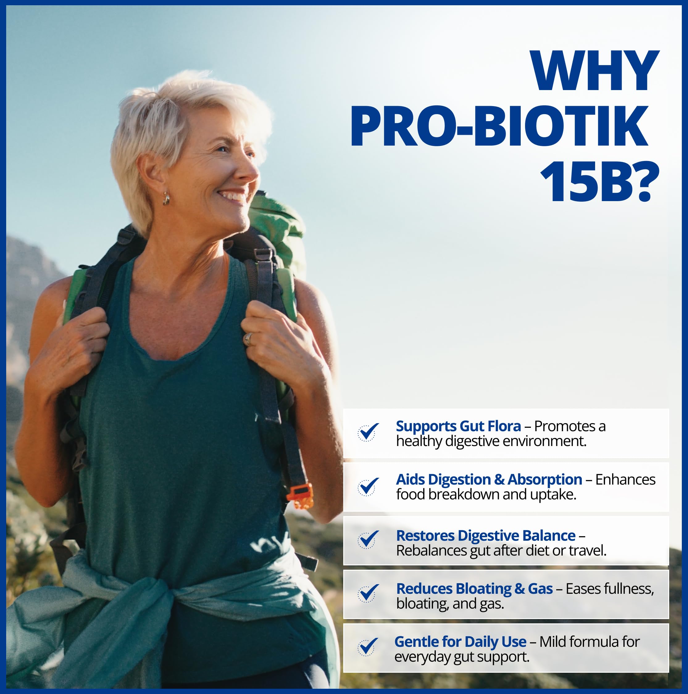 CanPrev Pro-Biotik 15 Billion CFU, 60 V-Caps 60-Day Supply - Non-GMO & Gluten-Free - Advanced Gut Health Formula with 5 Probiotic Strains Supplement - Supports Digestive Balance and Eases Bloating