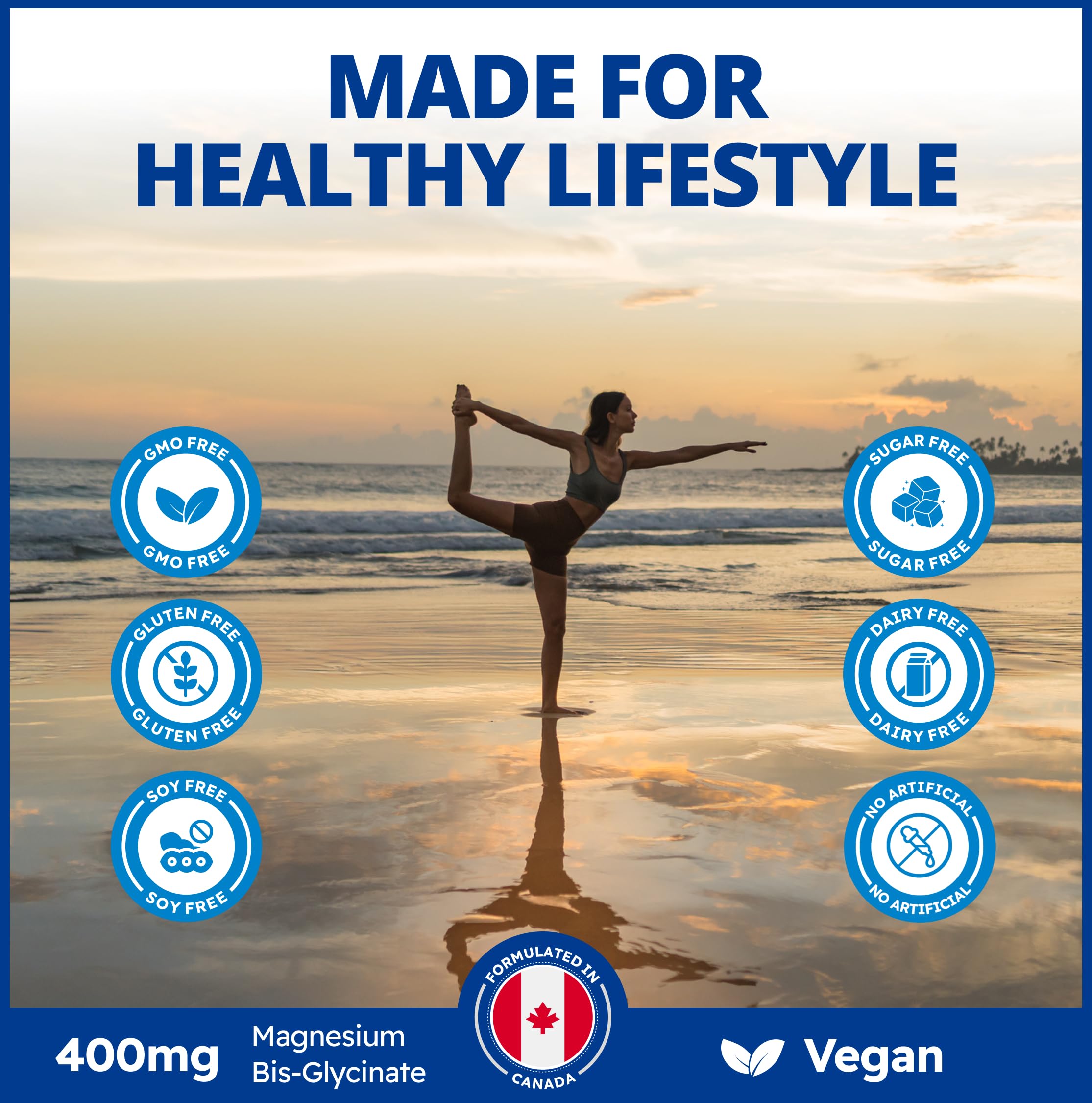 CanPrev Magnesium Bisglycinate Ultra Gentle 240g Powder 48-Servings - 400mg of Pure Elemental Magnesium Per Scoop - Chelated Complex - Muscle Health, Calm, Relaxation, Bone Health and Cramp Relief