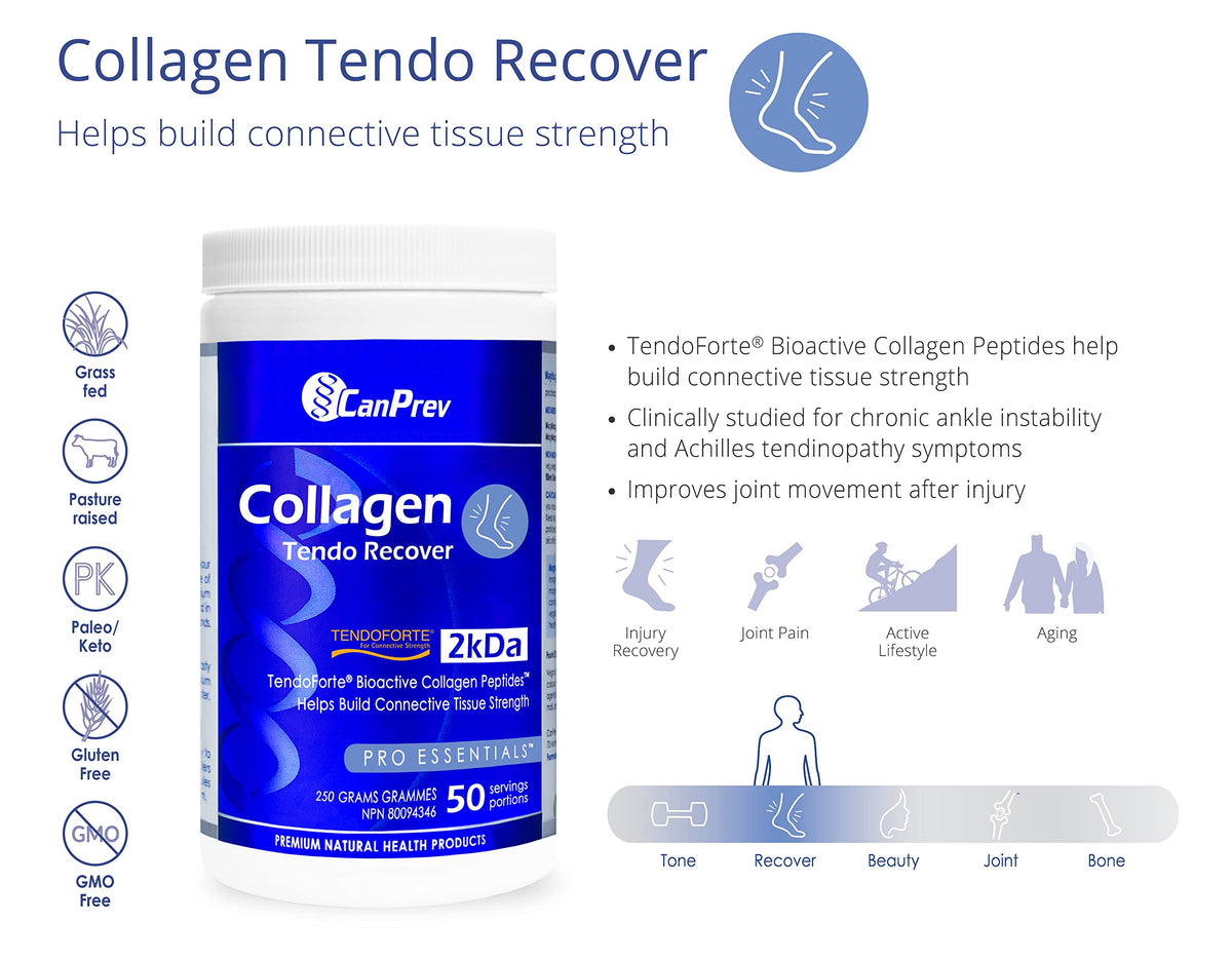 CanPrev Collagen Tendo Recover, 5g per Scoop, Unflavoured, 50 Servings