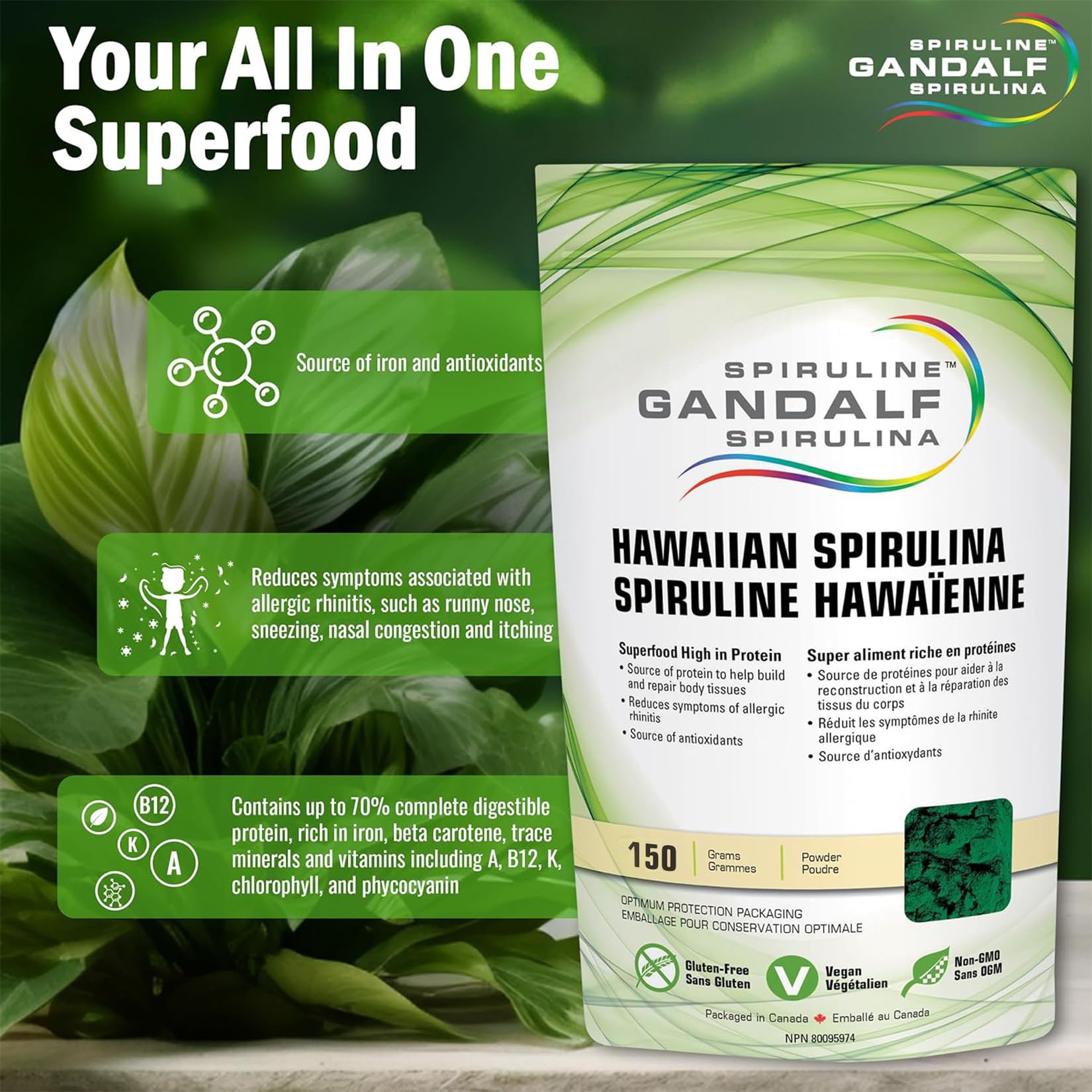 Gandalf Certified Organic Spirulina Powder