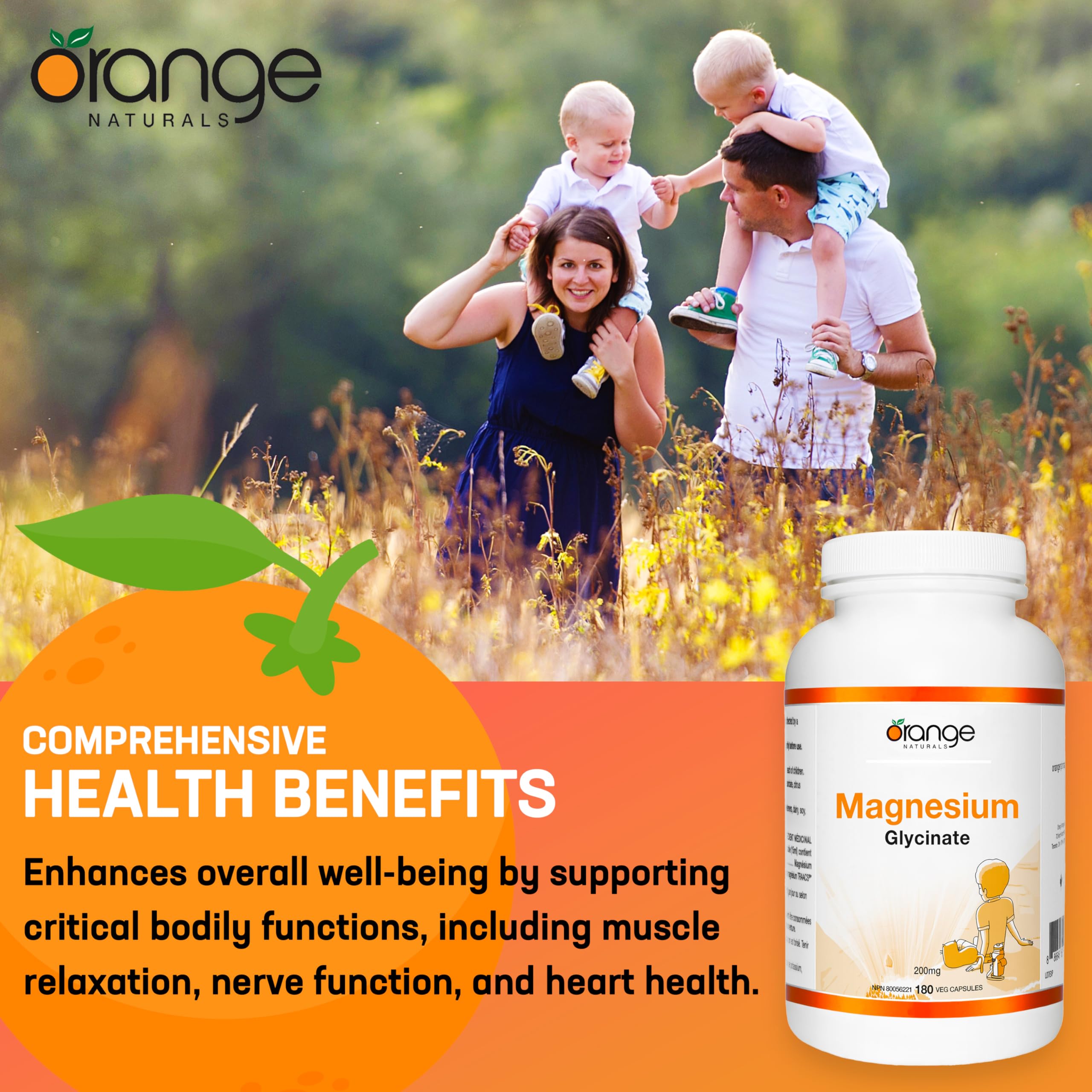 Orange Naturals Magnésium Glycinate 200mg