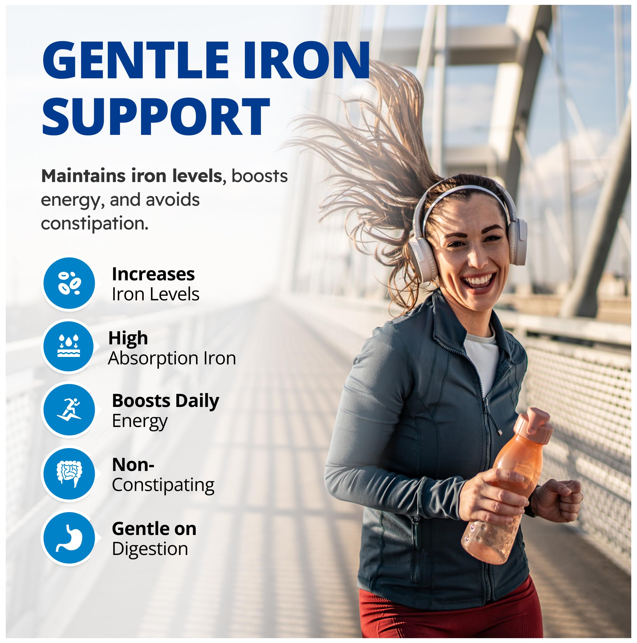 CanPrev Heme Iron 60 V-Caps, 60-Day Supply With Vitamin C, Folate & B12, Gentle, Easy-to-Absorb Iron Supplement for Women, Non-GMO, Gluten & Soy-Free, Supports Red Blood Cell Formation, Made in Canada