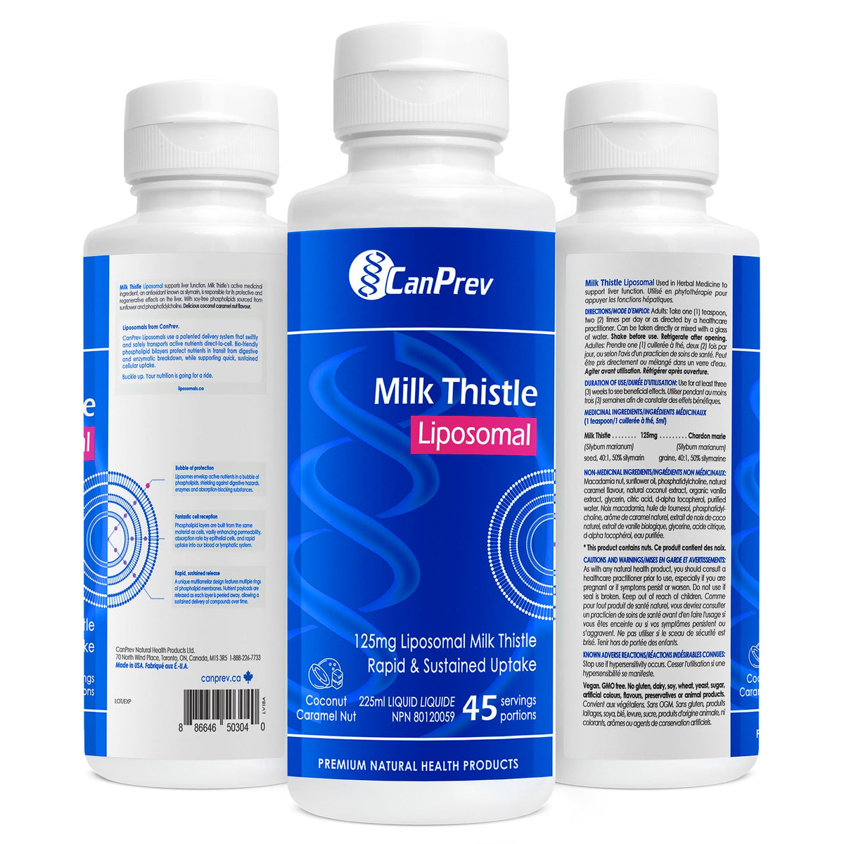 CanPrev Liposomal Milk Thistle Supplement, No Alcohol, 225 ml, 45 Servings