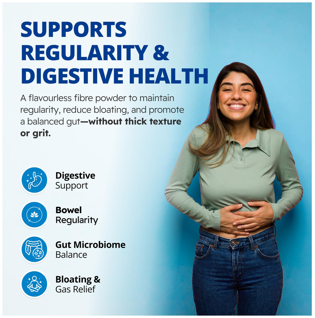 CanPrev Organic Fibre Feel Powder 325g, 65 Servings, Unflavoured & Easy to Mix, Promotes Digestive Wellness & Regularity, Quick-Dissolving & Gentle, Natural Ingredients, Perfect for Smoothies & Shakes