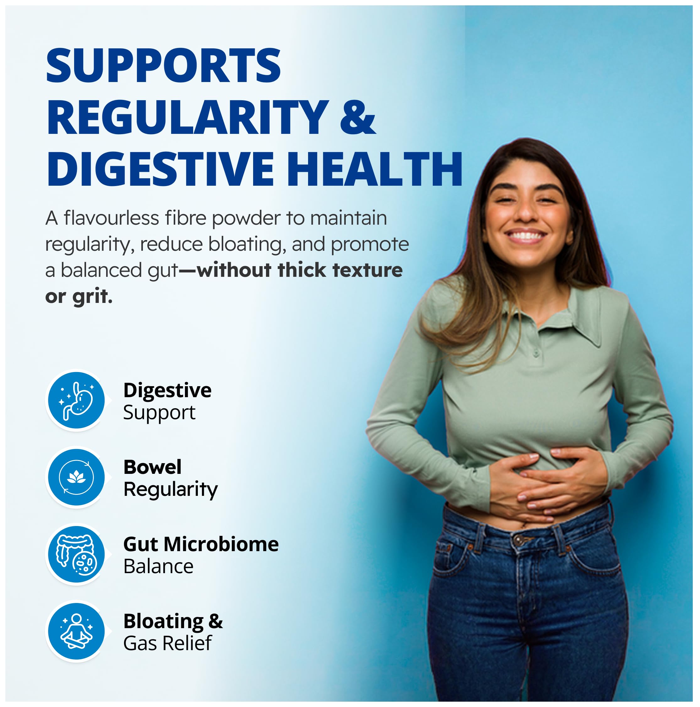 CanPrev Organic Fibre Feel Powder 325g, 65 Servings, Unflavoured & Easy to Mix, Promotes Digestive Wellness & Regularity, Quick-Dissolving & Gentle, Natural Ingredients, Perfect for Smoothies & Shakes