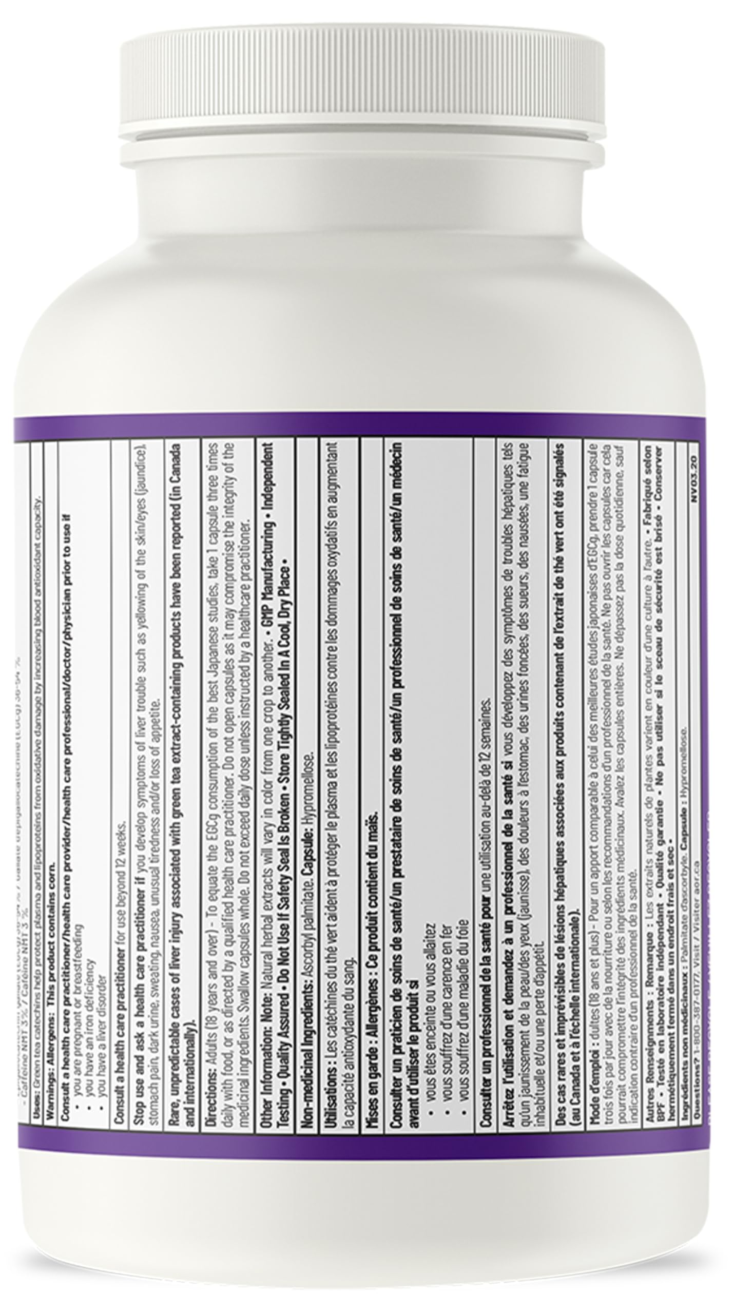 AOR Thé Vert Actif 700mg, 180 Gélules, 60 Jours d'Approvisionnement - Puissant Supplément d'Extrait de Thé Vert EGCG pour le Soutien Hépatique et Digestif et la Santé Cardiovasculaire - Formule Antioxydante Végane, Sans OGM et Sans Gluten