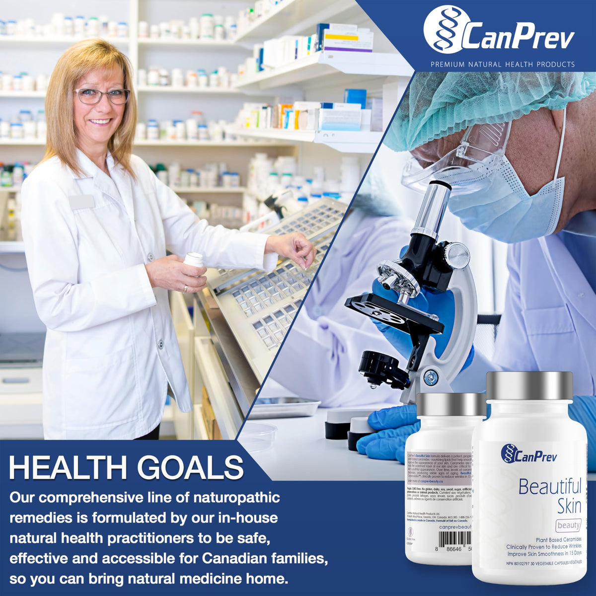 CanPrev Beautiful Skin, Plant Based Ceramides, Skin Smoothness, 30 Caps