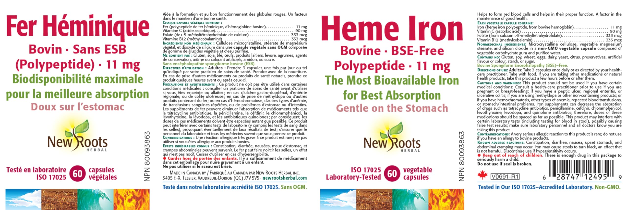 New Roots Herbal - Heme Iron (Bovine) Polypeptide ¬∑ 11 mg
