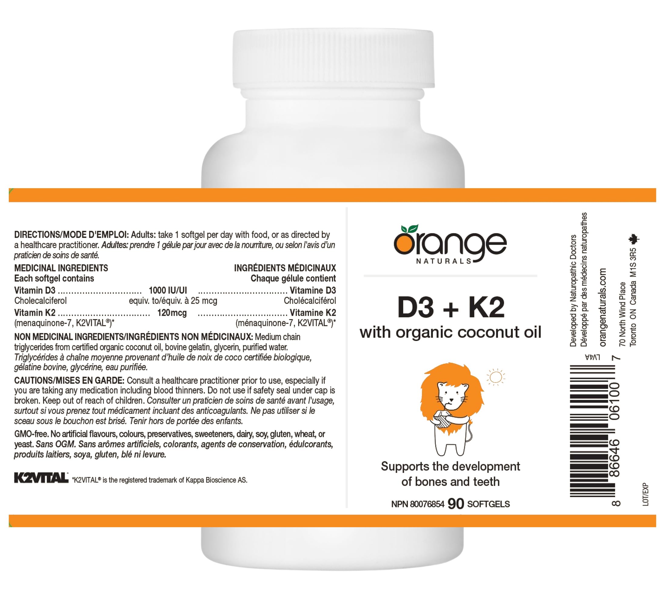 Orange Naturals - Vitamine D3+K2