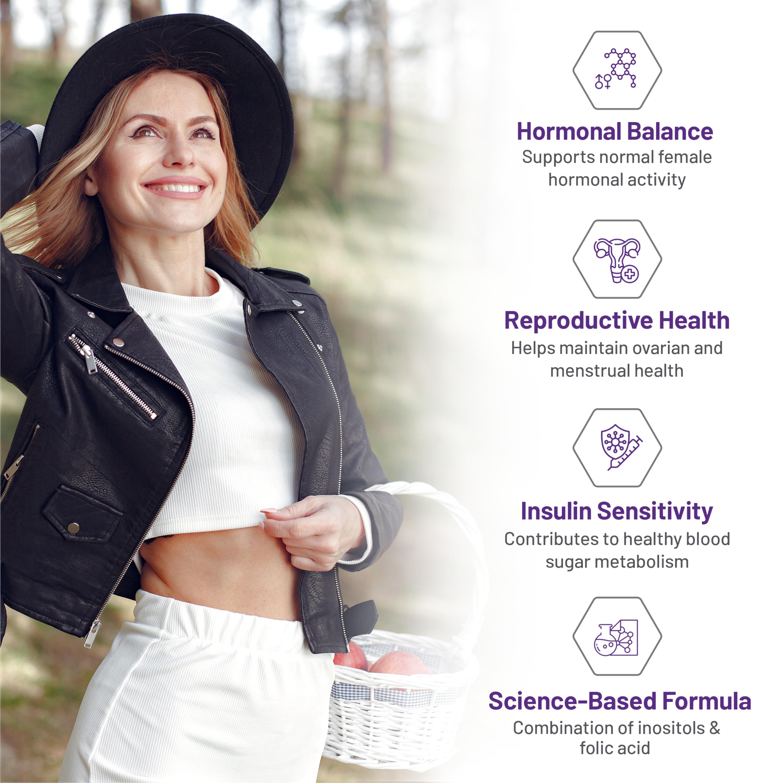 AOR - Advanced PCOS Support, 120 Caps 30-Day Supply - Myo-Inositol & D-Chiro Inositol Supplement for Women - Promotes Ovarian Health & Menstrual Cycle Balance - Women's PCOS Formula - Vegan & Non-GMO