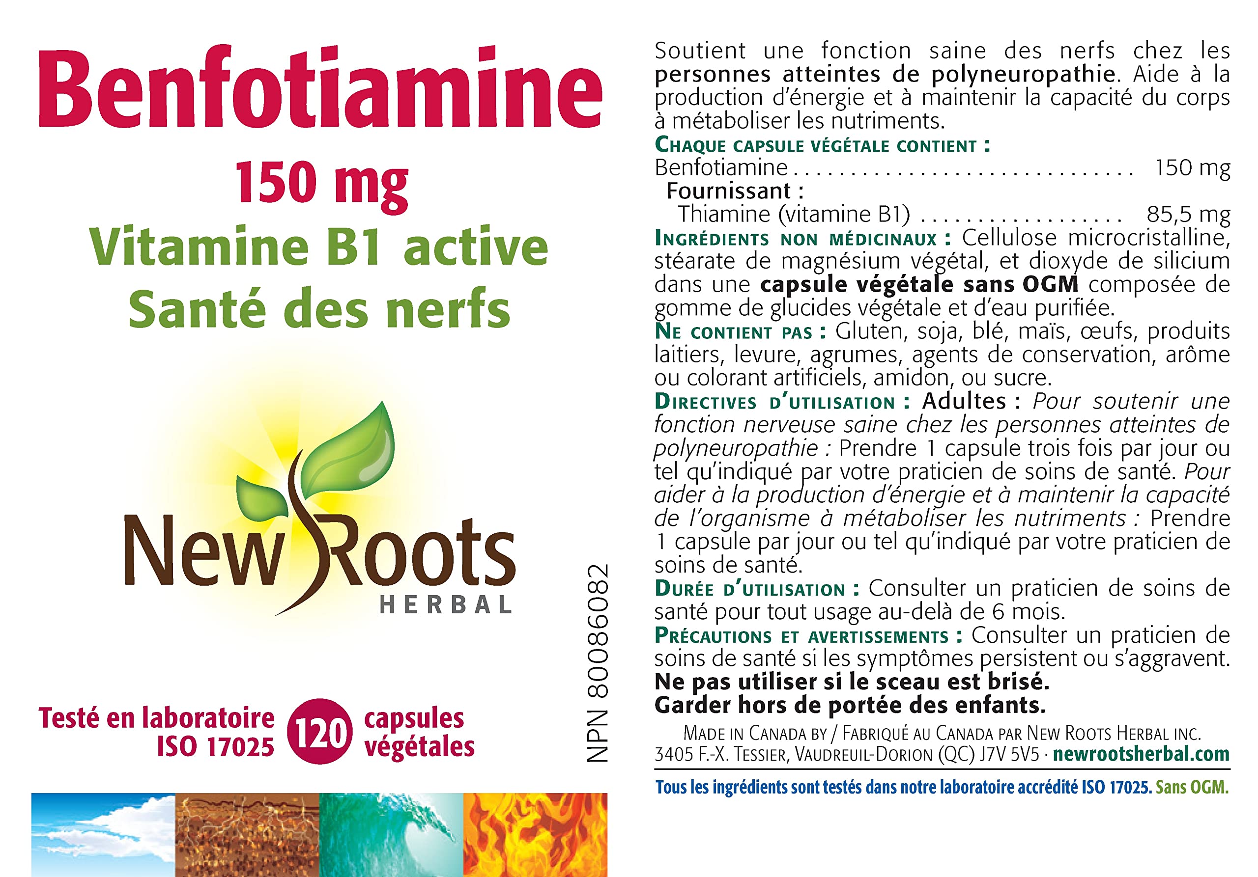 New Roots Herbal Benfotiamine Vitamine B1 150 mg