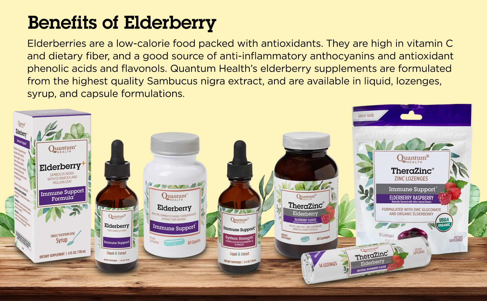 Quantum Health TheraZinc Elderberry 60 Lozenges - Natural Raspberry Flavour - Helps to Maintain Immune Function - Zinc Gluconate and Sambucus Nigra