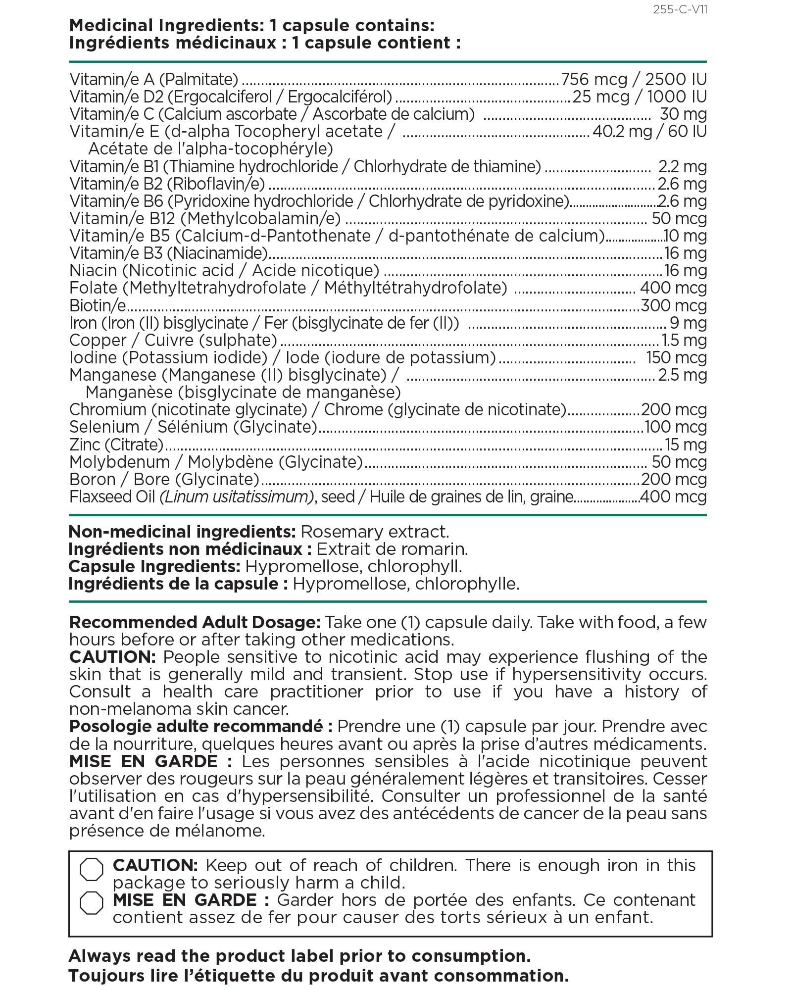 Platinum Naturals Easymulti Vegan - Complete Multivitamin for Men & Women, Includes Omega 3, Flaxseed Oil, Enriched with B1, B2, B3, B5, B6, B12, Vitamin C, Iron & Zinc