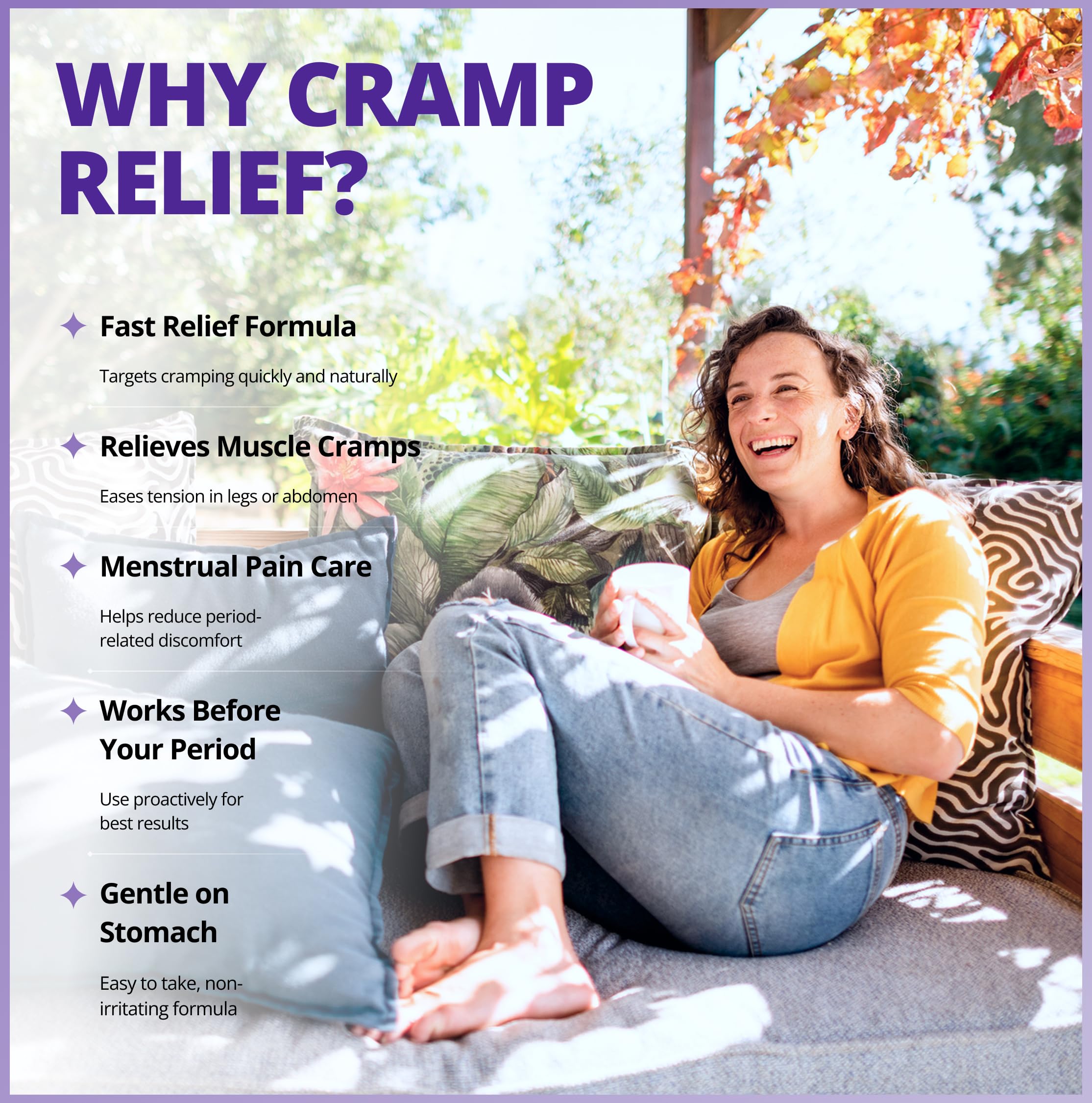 CanPrev Cramp Relief Women, 120 gélules végétaliennes (approvisionnement de 30 jours) - Soulage les spasmes musculaires et la douleur associés aux menstruations - Soulage la nervosité et la tension associées aux règles douloureuses