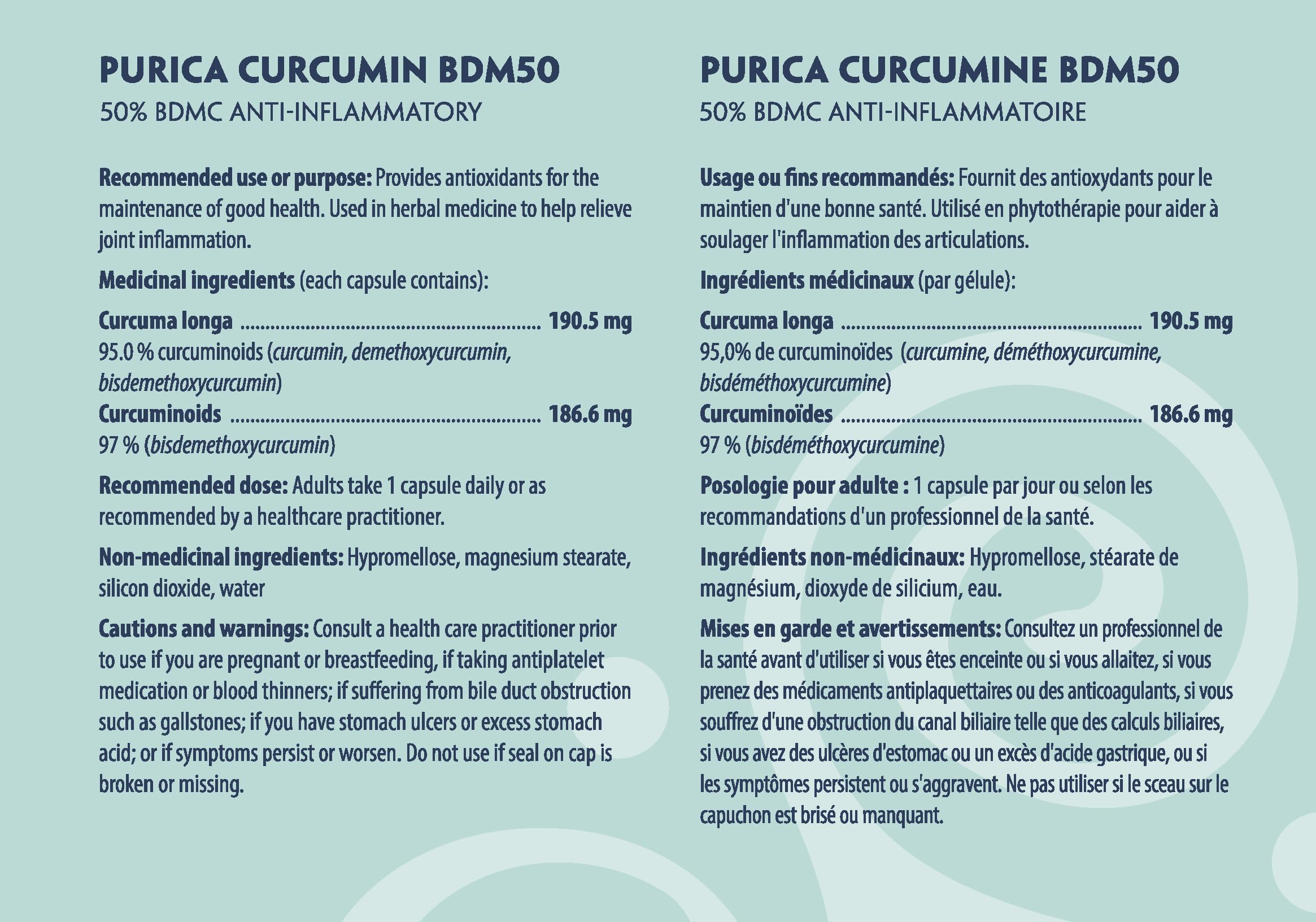 PURICA - Curcumine BDM50 Professionnel