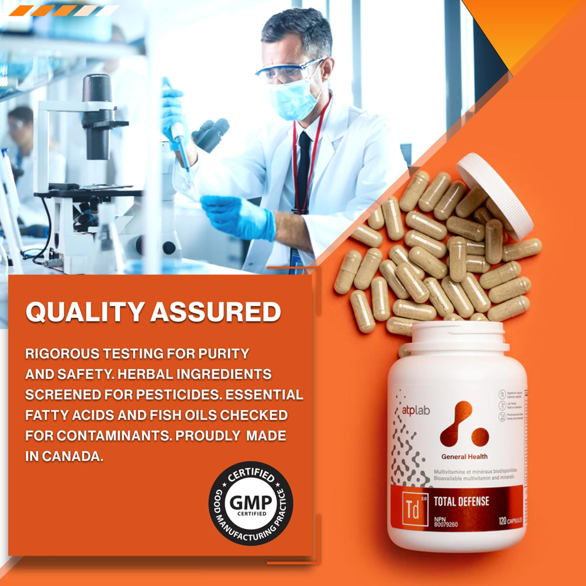 atplab Total Defense Adult Multi, Zinc, D3, B Complex, 120 Day Supply